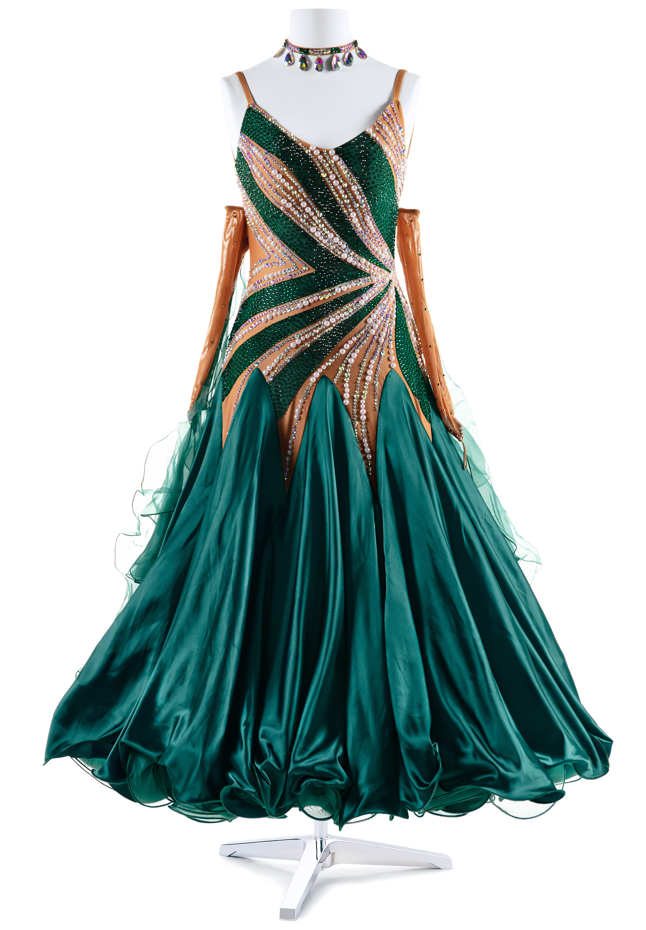 Elegant Bejeweled Smooth Ballroom Dress VN-A5395