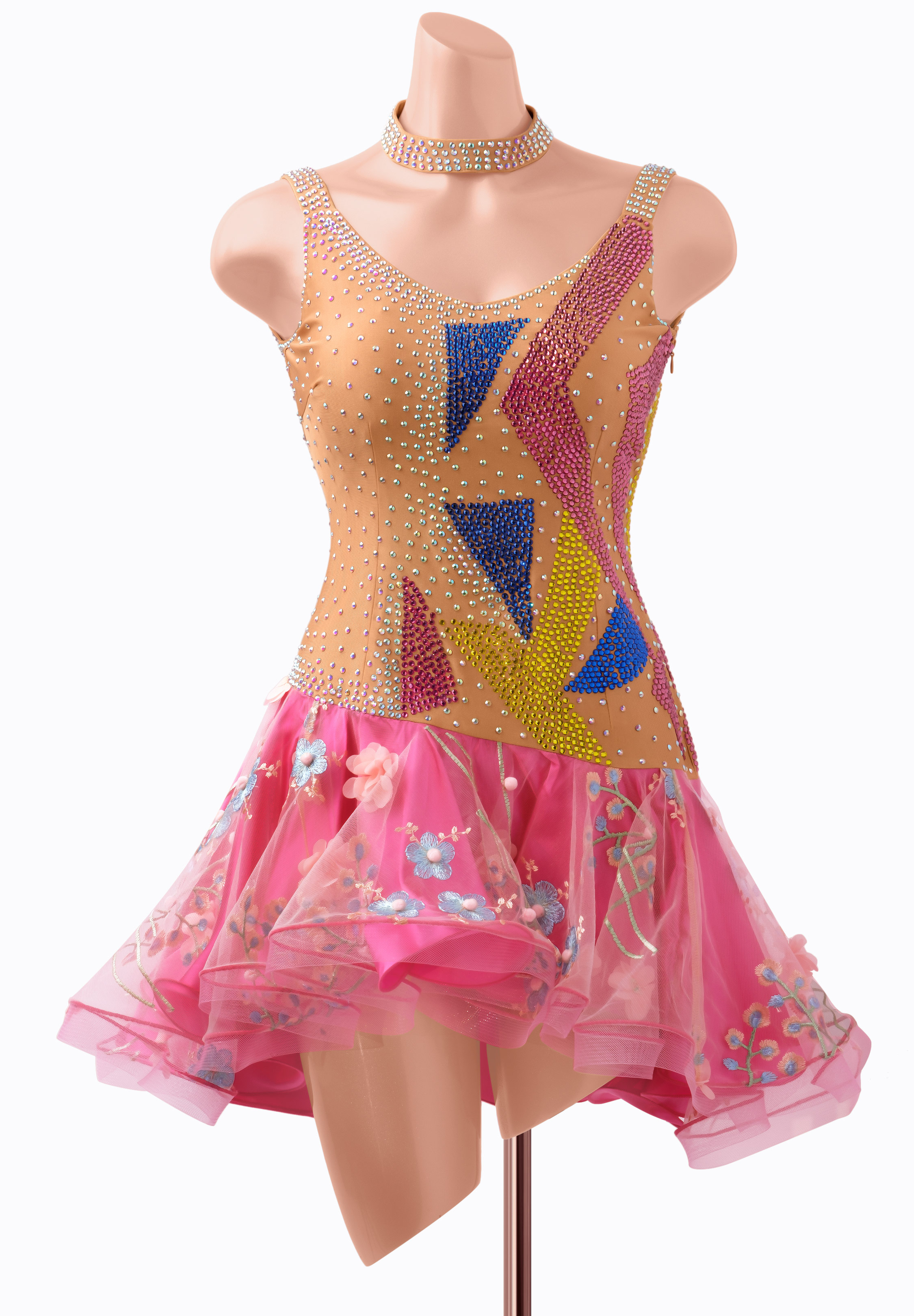 Embroided Floral Latin Dress BA-VSL038