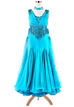 Empire Waist Sparkle Ballroom Smooth Competition Dress VN-A5262