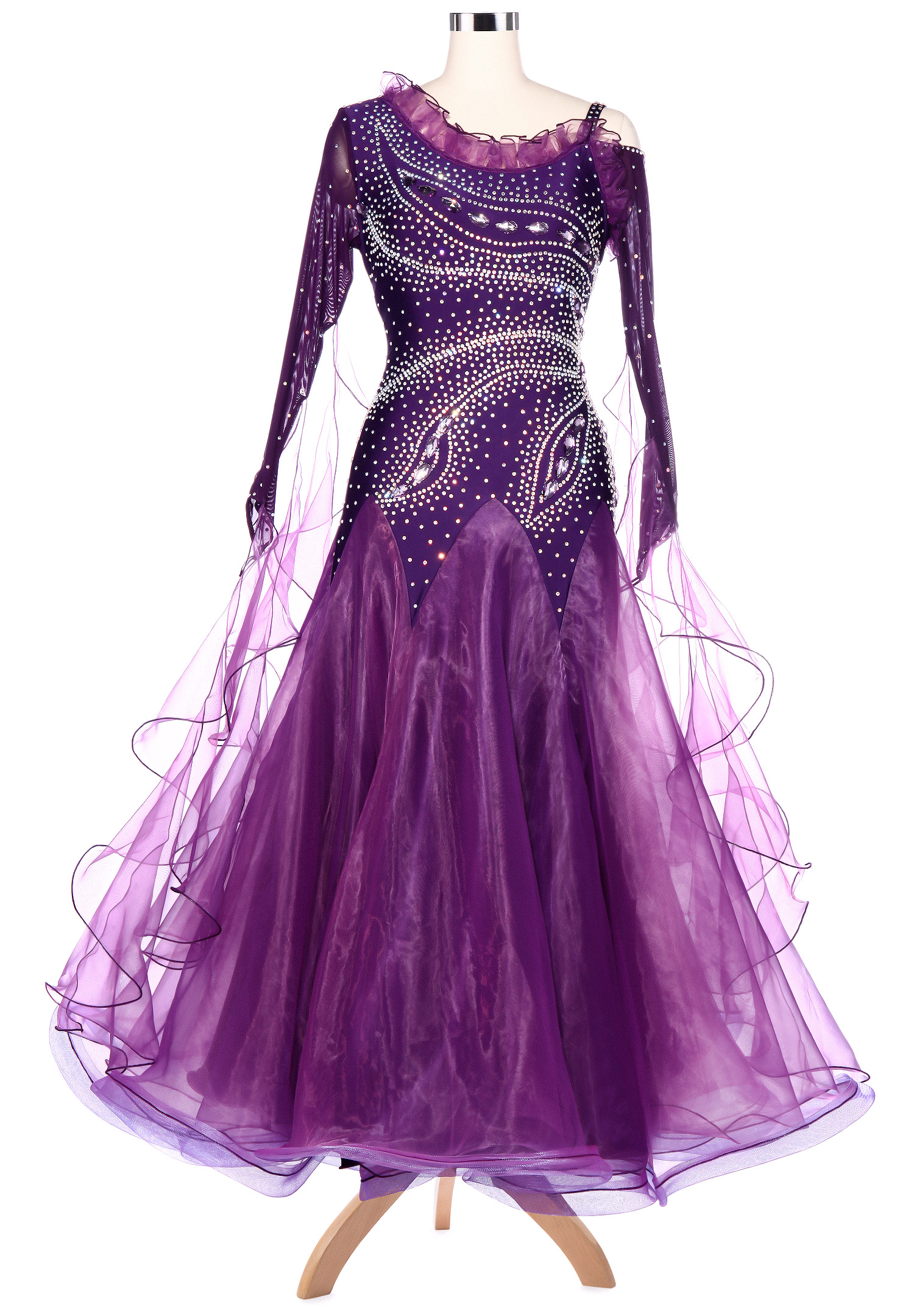 Fancy Phoenix Tail Motif Ballroom Dance Competition Dress VN-A5201