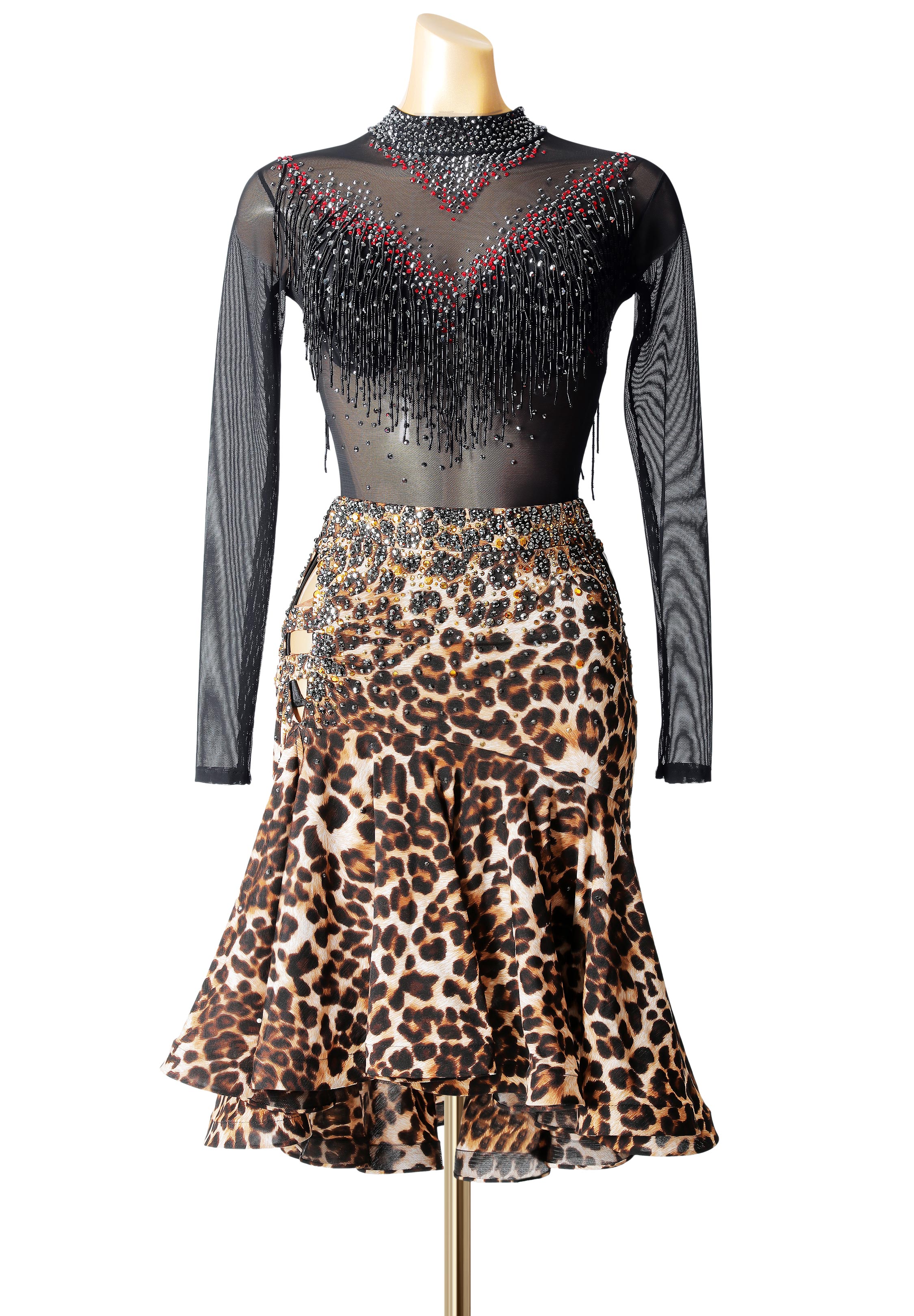 Feline Fringed Sheer Latin Costume PC-WL19032