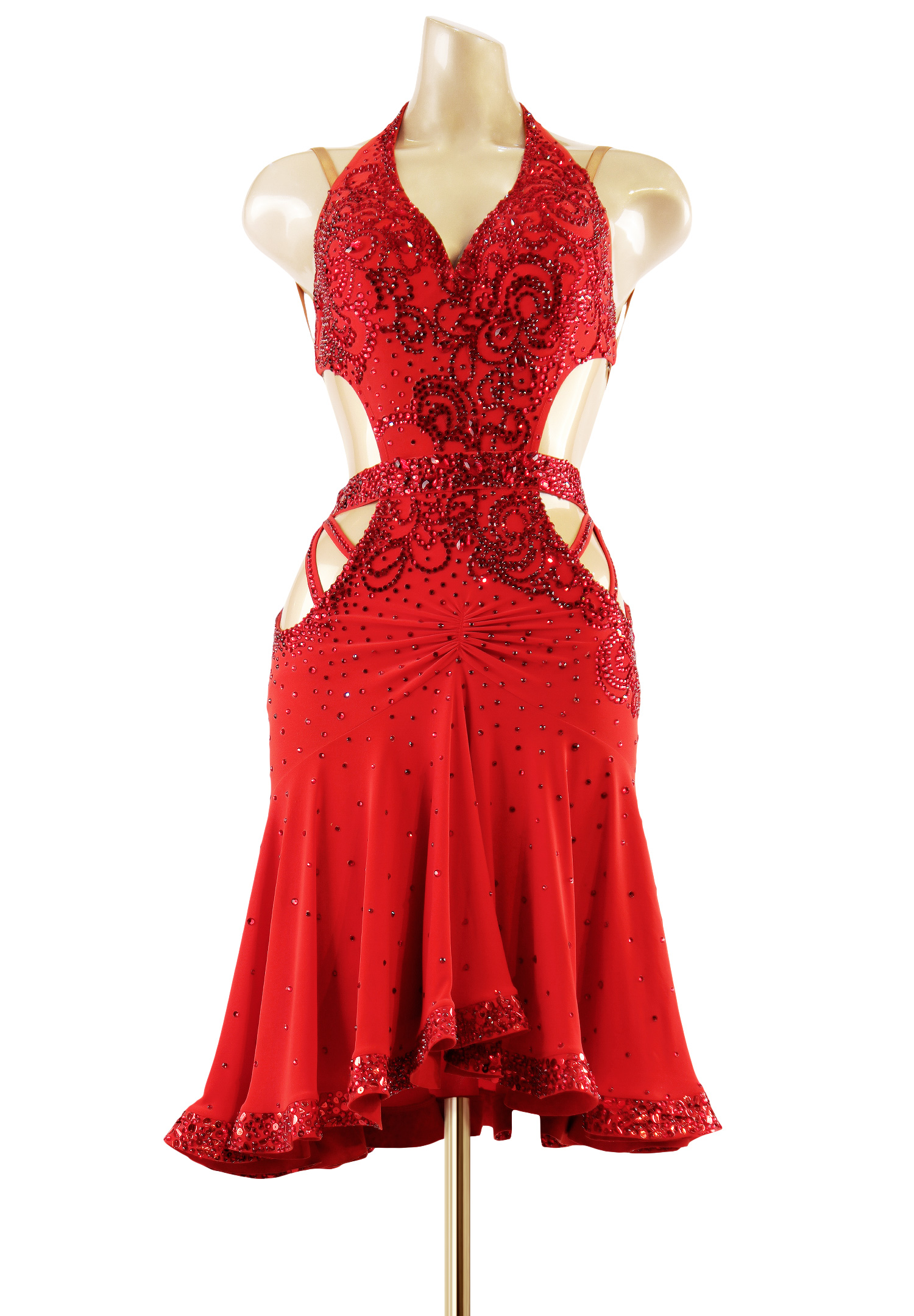 Fiery Cutout Halter Latin Rhythm Dress PC-WL18001