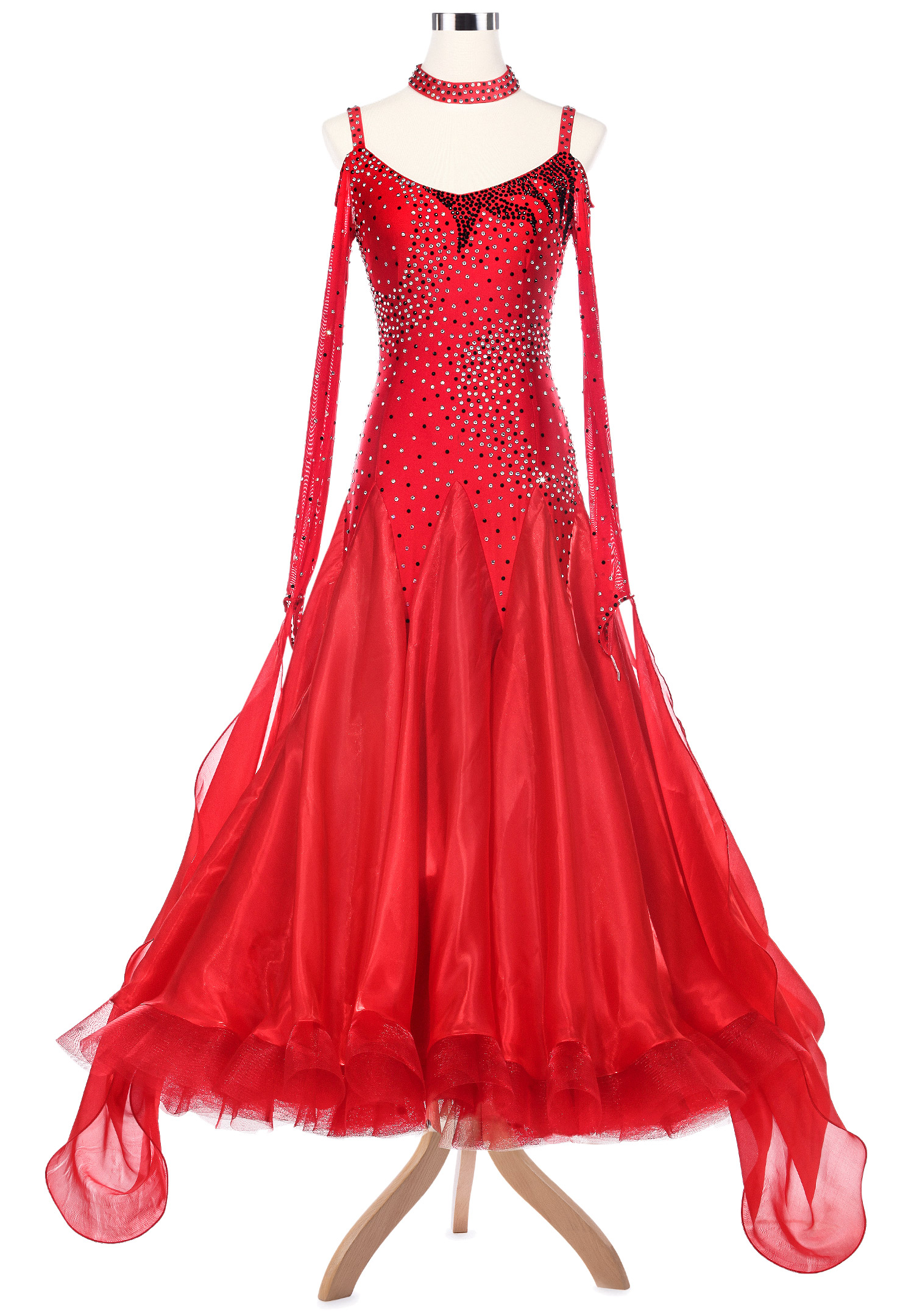 Fiery Flame Edge Puffy Ballroom Competition Dress VN-A5140