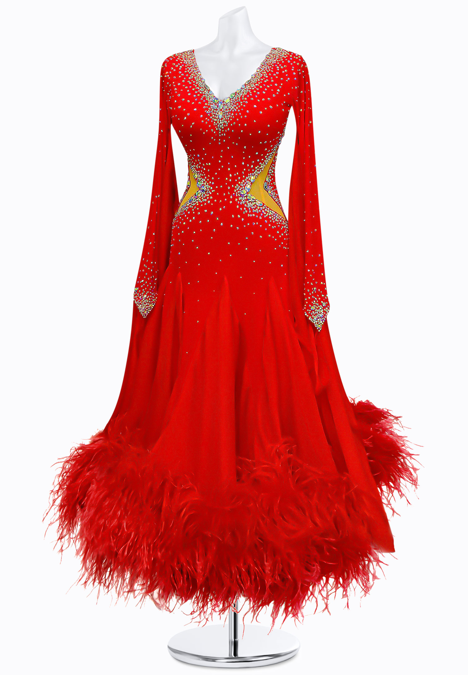 Fire Feather Ballroom Gown AM-B3119