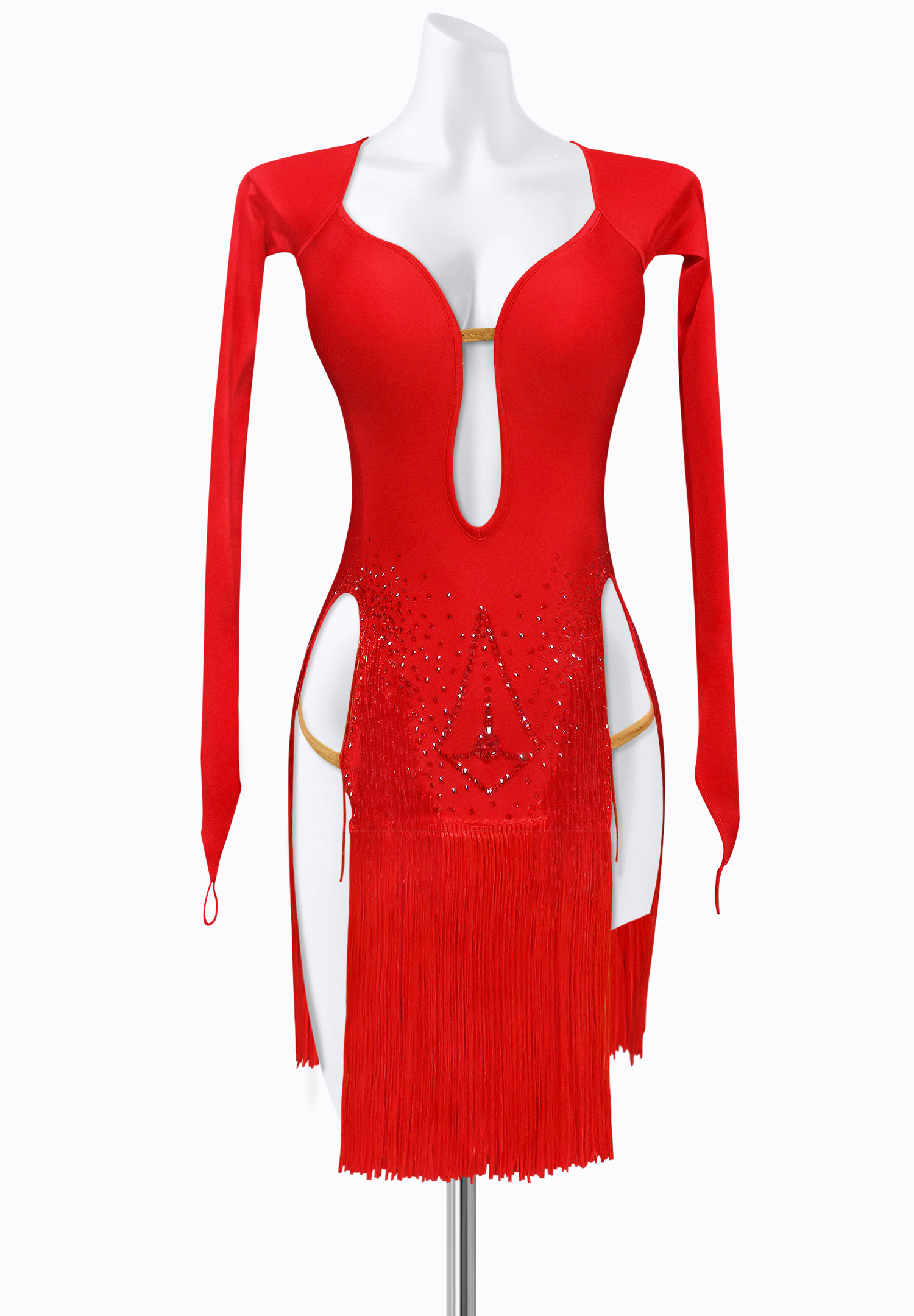 Flaming Fringe Latin Dress AM-L3546