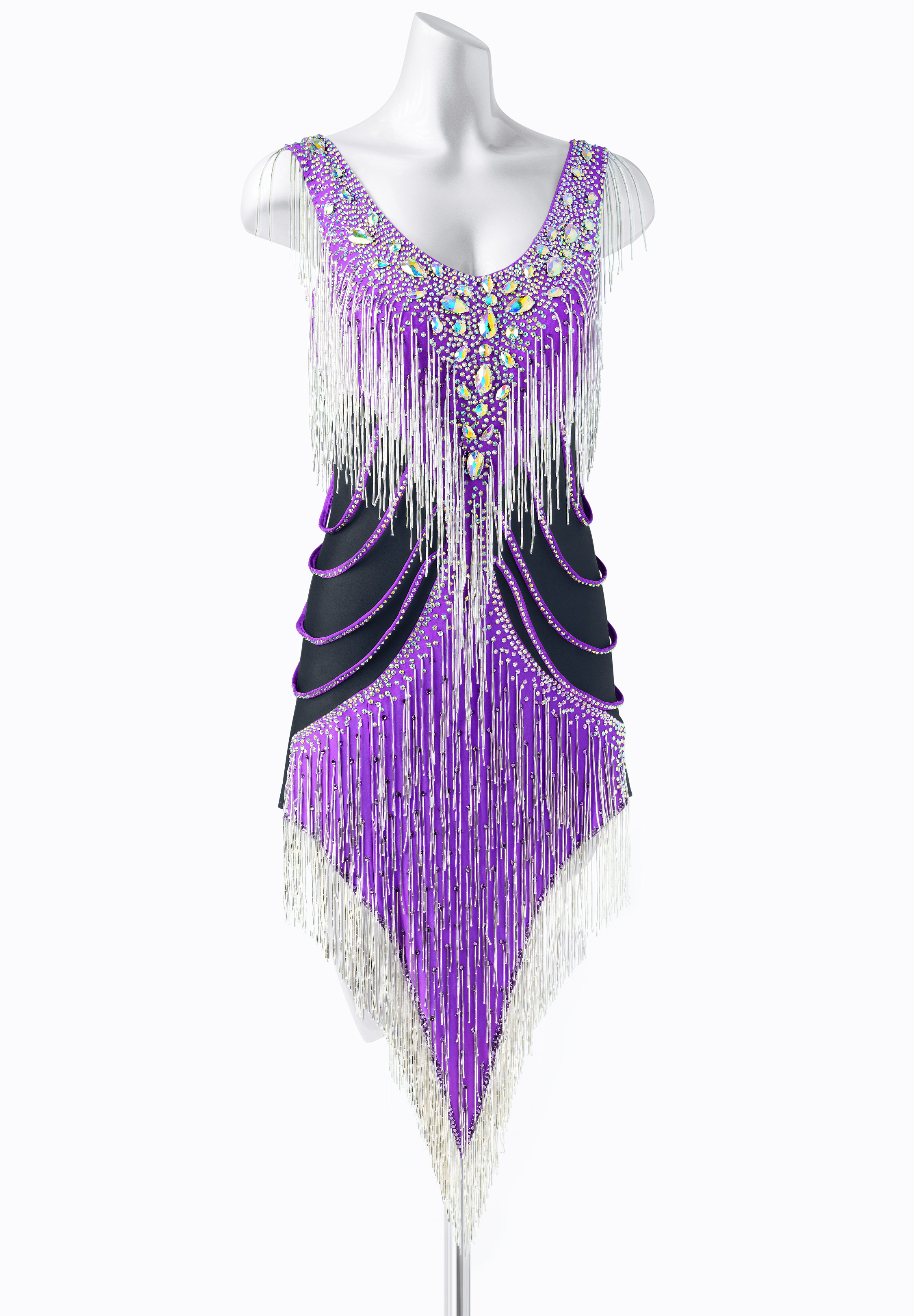 Flirty Pointed Hem Fringe Latin Rhythm Competition Dress VN-L5262