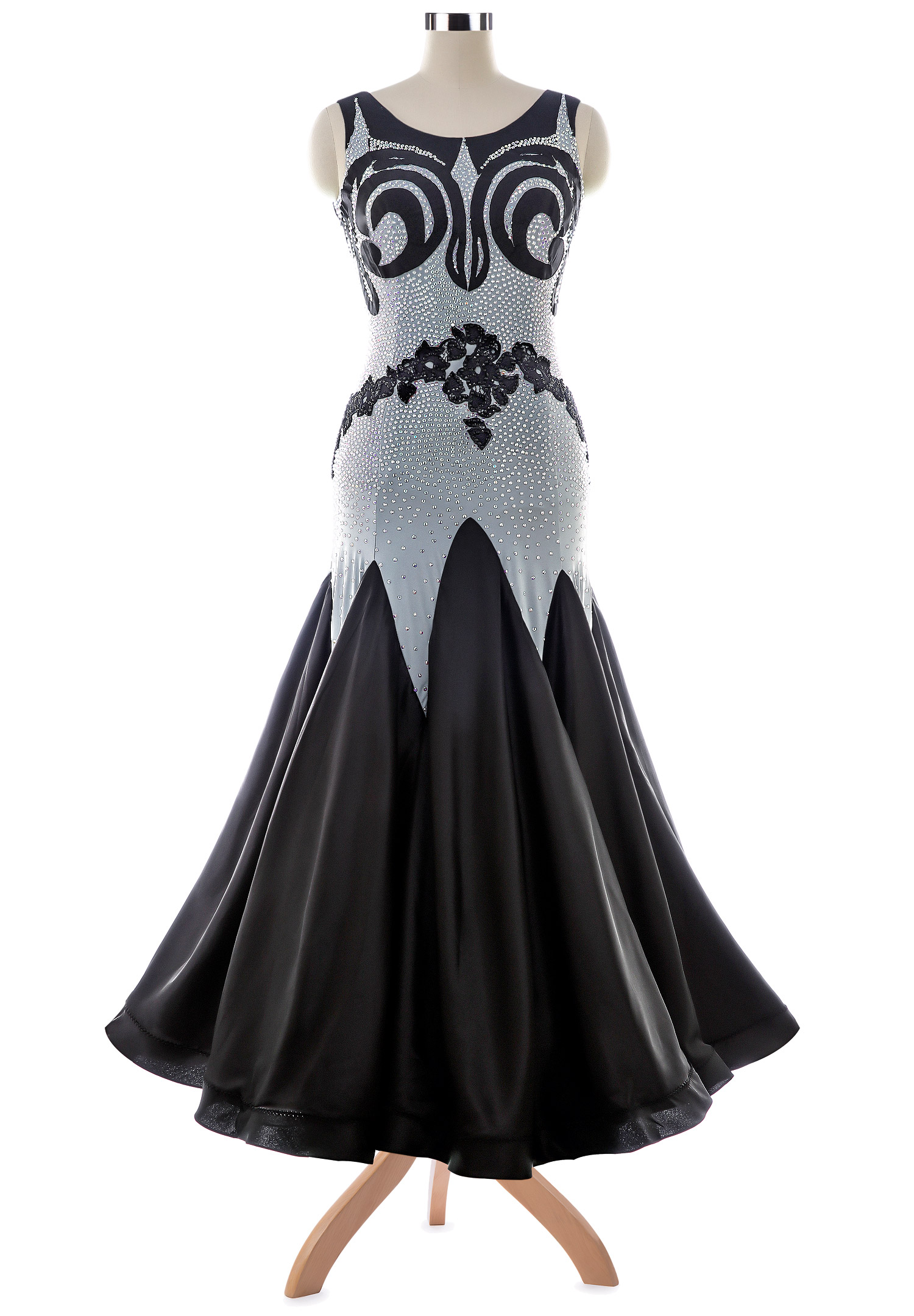 Floral Applique Abstract Motif Ballroom Smooth Dress VN-A5208