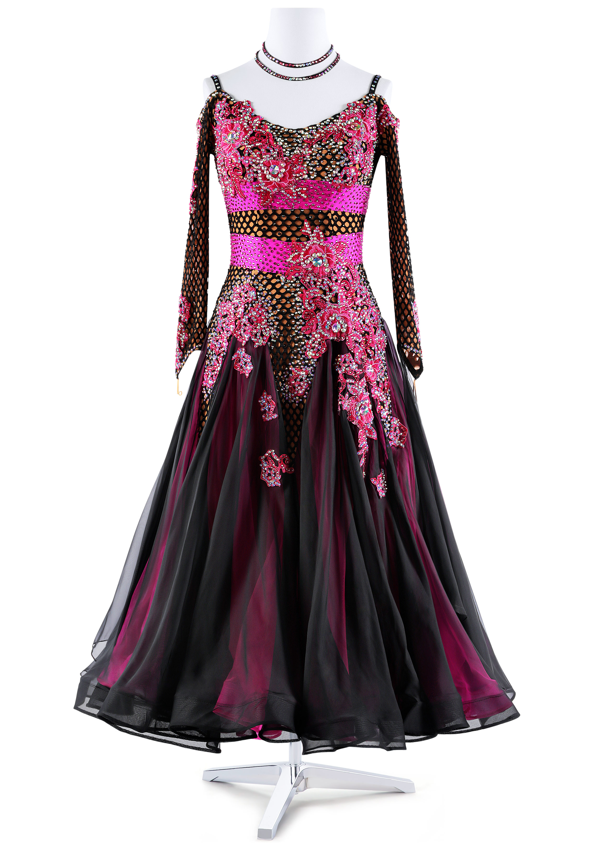 Floral Mesh Ballroom Gown BA-VSB018