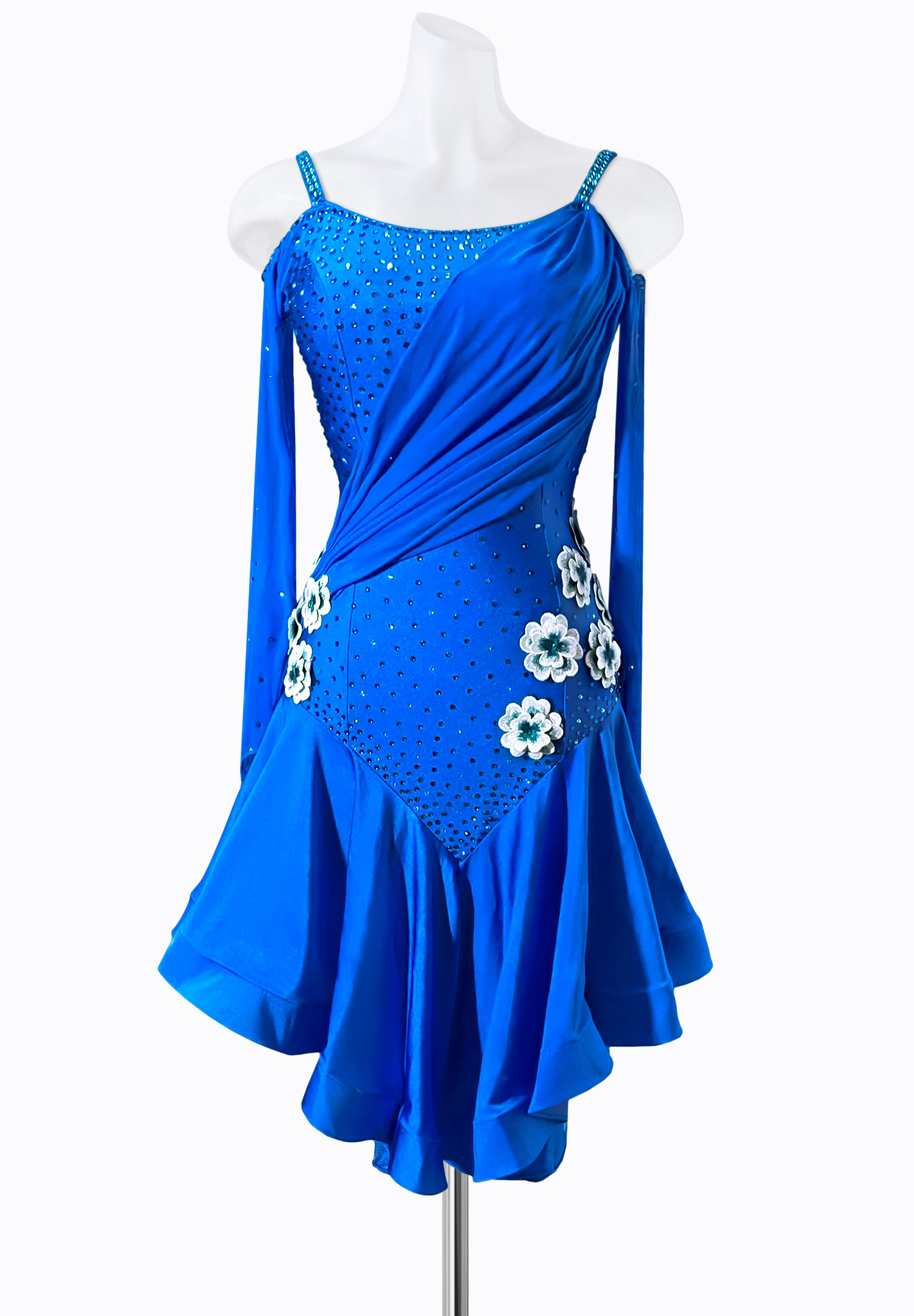 Floral Ruched Latin Dress JT-L2224