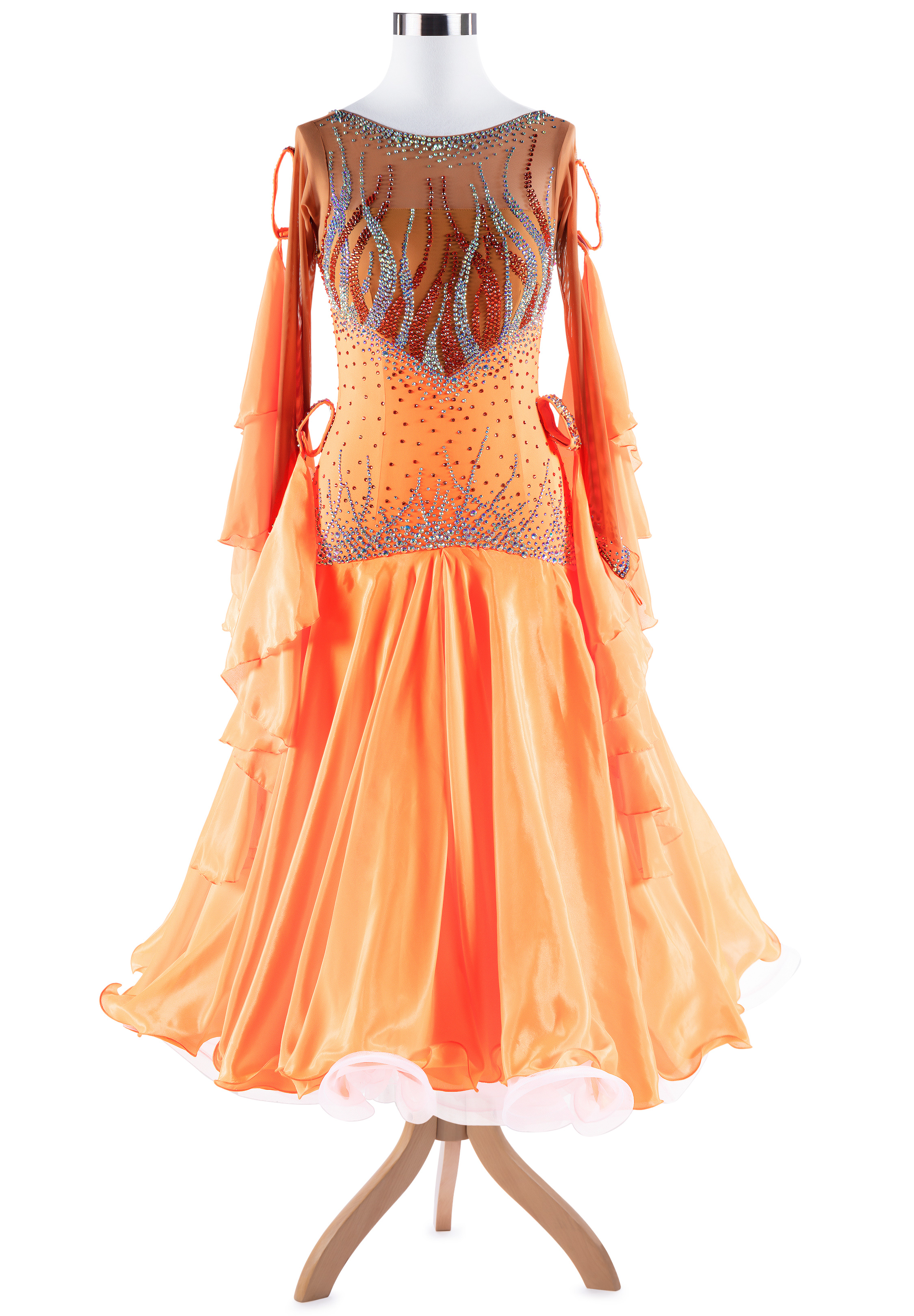 Flowery Ruffles Ballroom Smooth Dance Dress VN-A5379