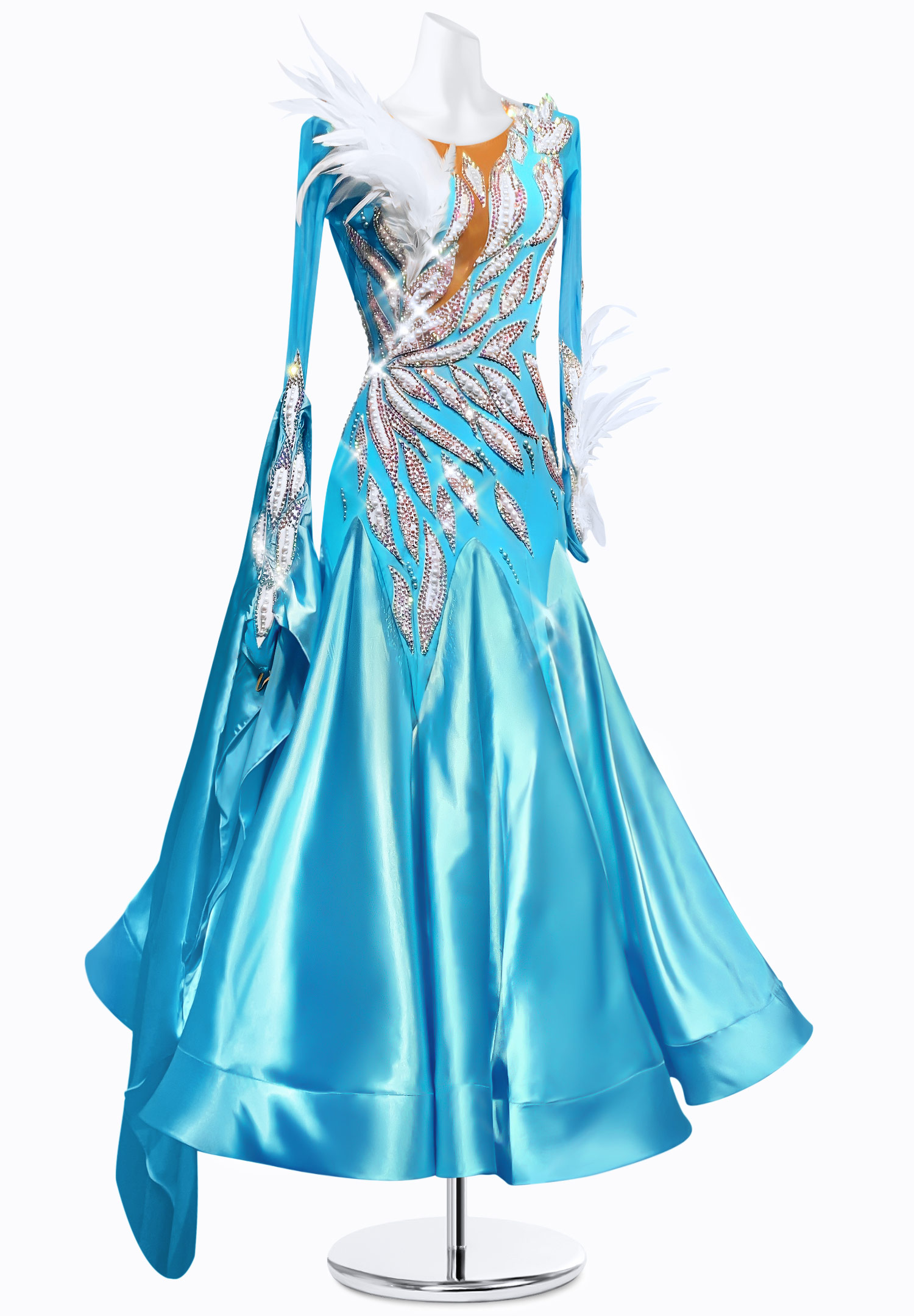 Flowing Feather Ballroom Gown PR-B200015