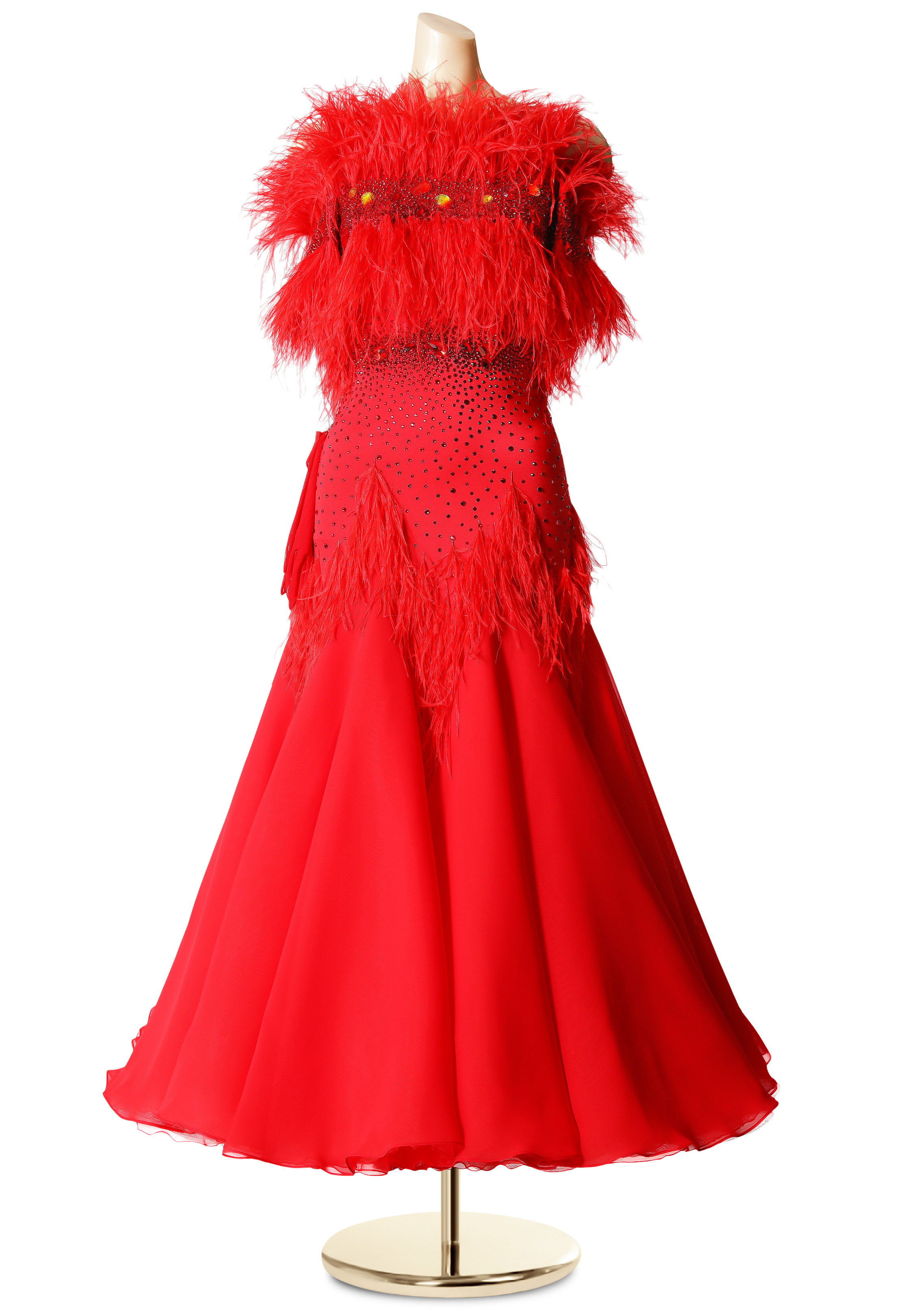 Gemstone Feathered Standard Dance Dress PC-WB19109