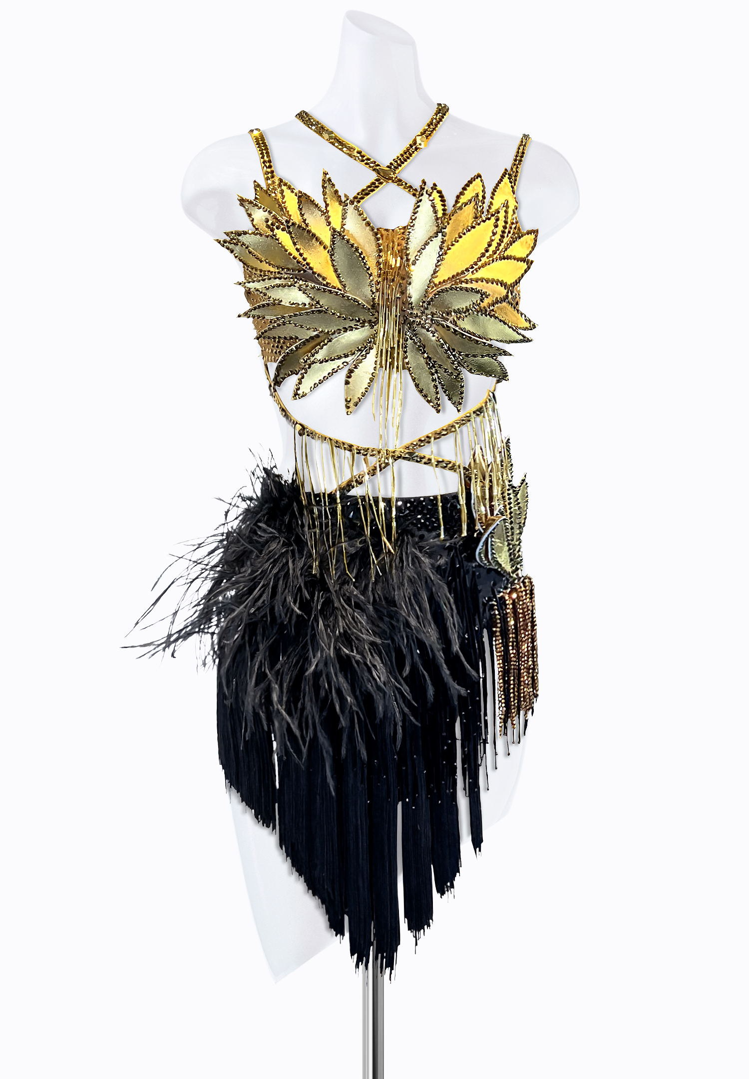 Golden Lotus Latin Dress PR-L225074