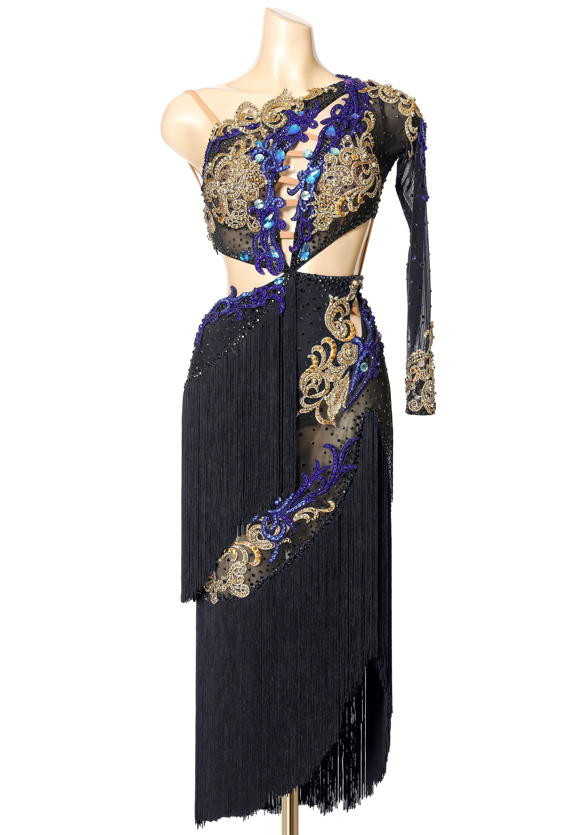 Iconic Cutout Rising Fringe Latin Dress PC-WL19050