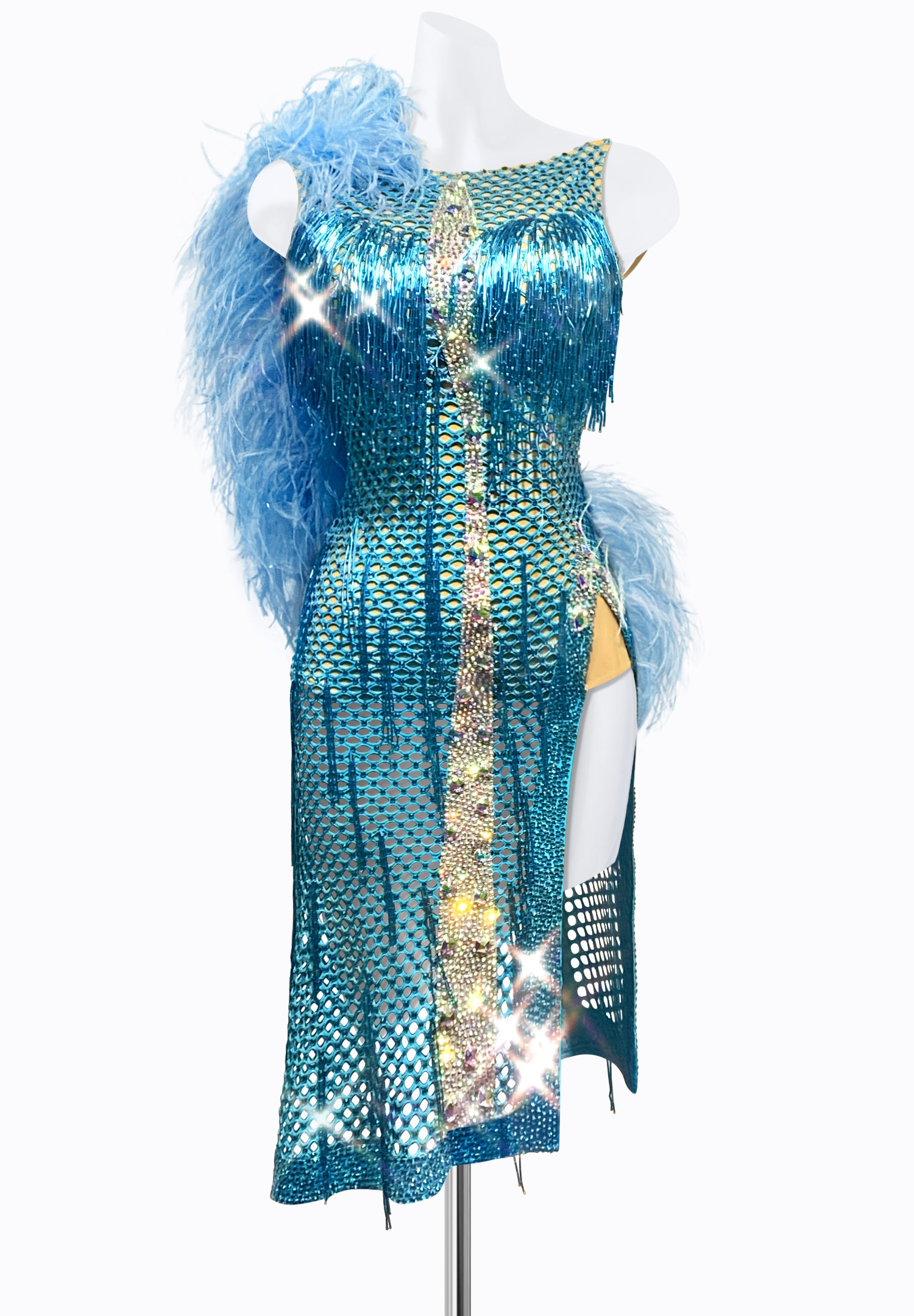 Icy Mesh Latin Dress PR-L215036