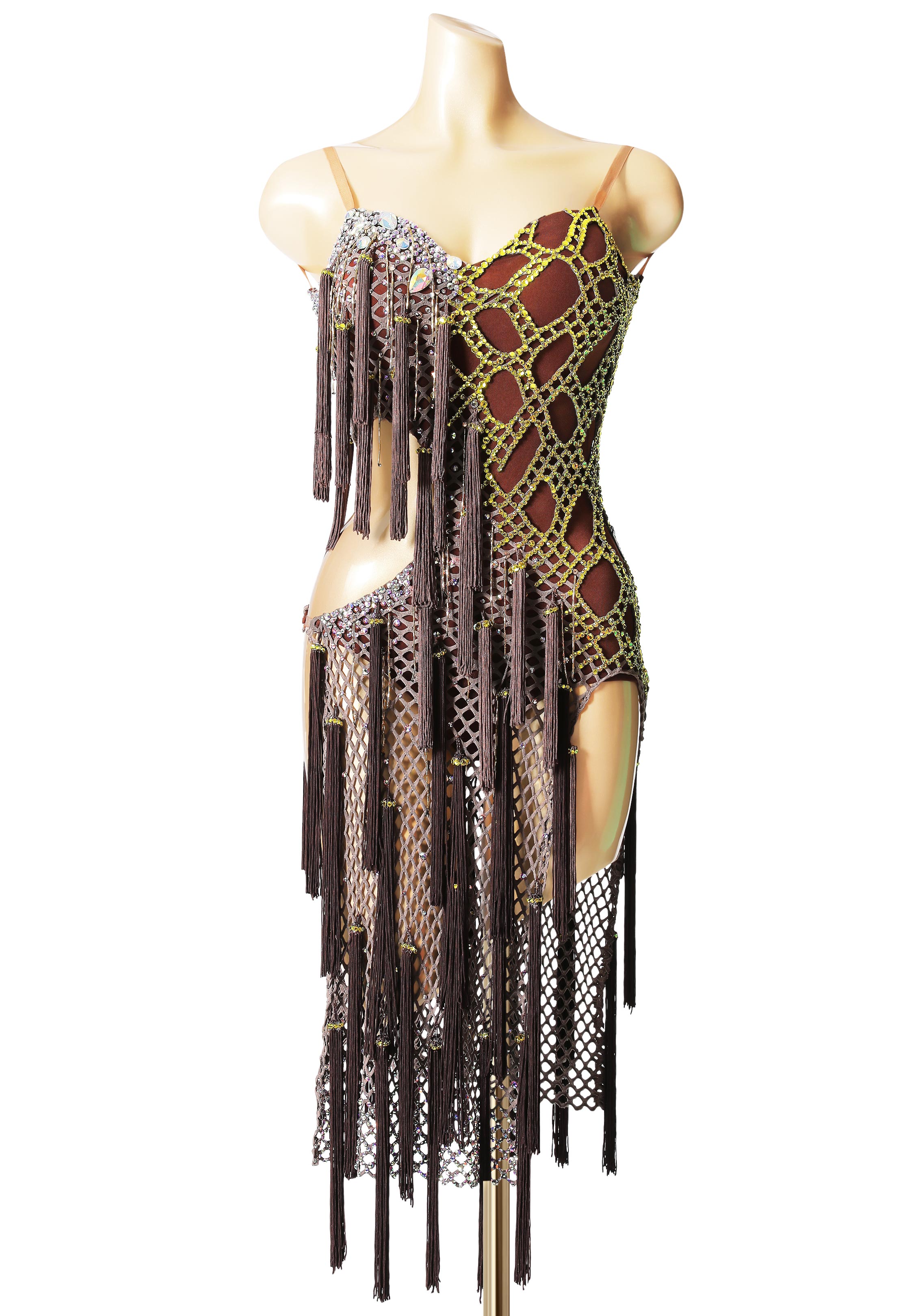 Interweave Crystal Tassel Latin Dress PC-WL19020