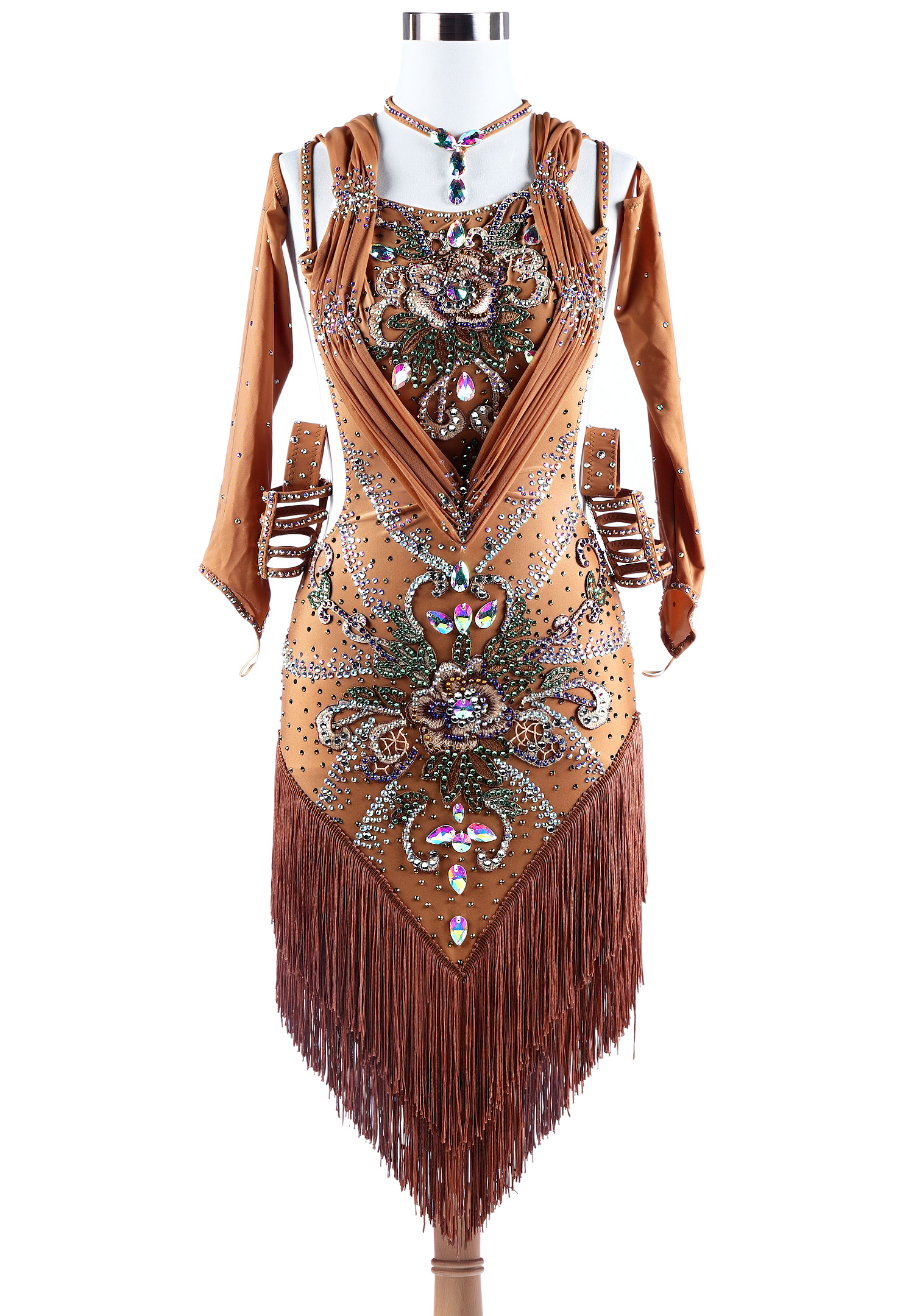 Intricate Flower Motif Bohemian Fringe Latin Rhythm Dance Dress VN-L5263