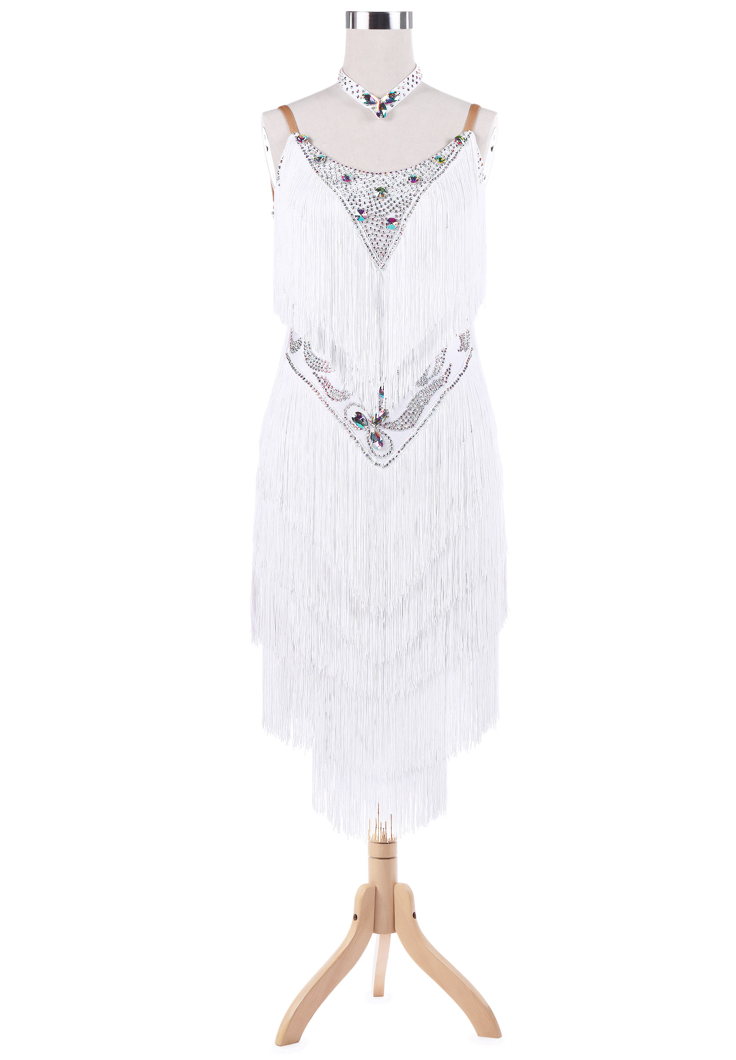 Inverted Triangle Sparkling Fringe Latin Rhythm Dress VN-L5238