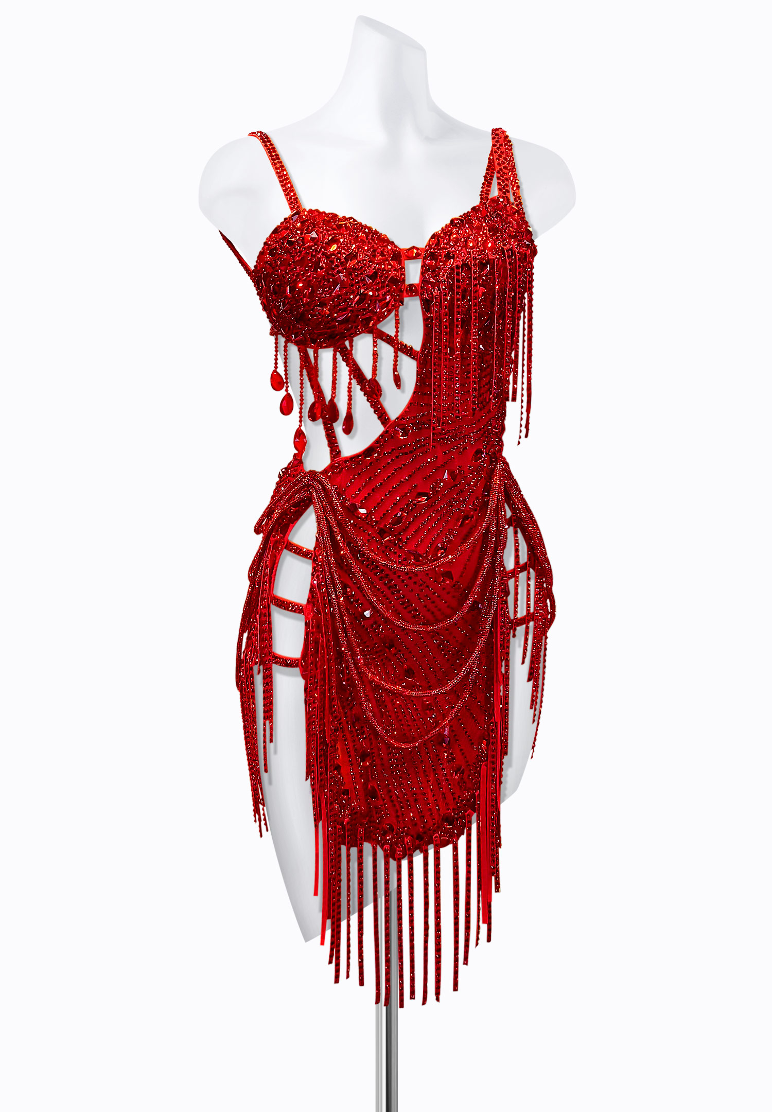 Crystal Flame Latin Dress PR-L240063