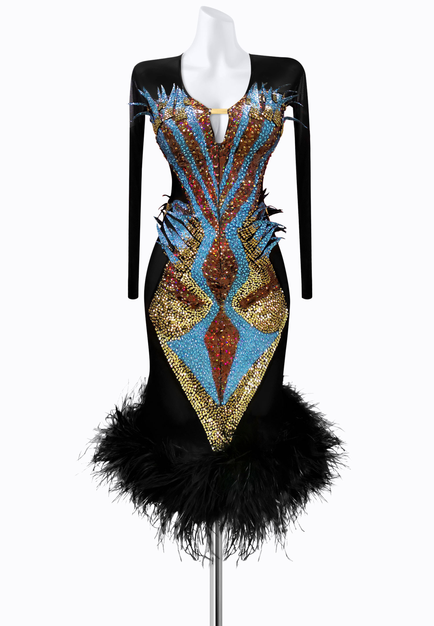 Luminous Sequin Latin Dress AM-L3330