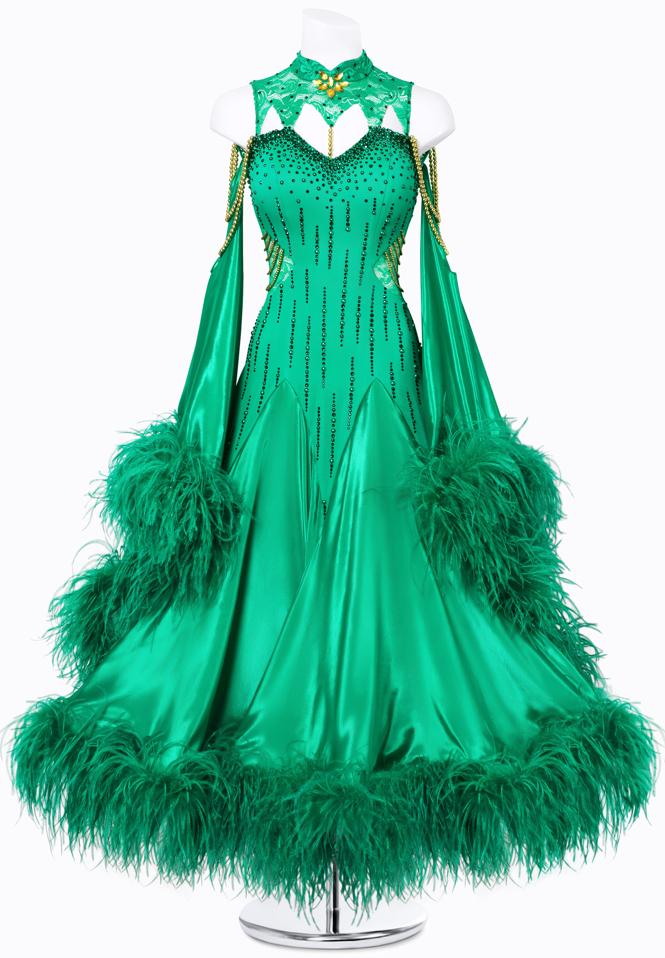 Lush Feather Ballroom Gown MF-B0346