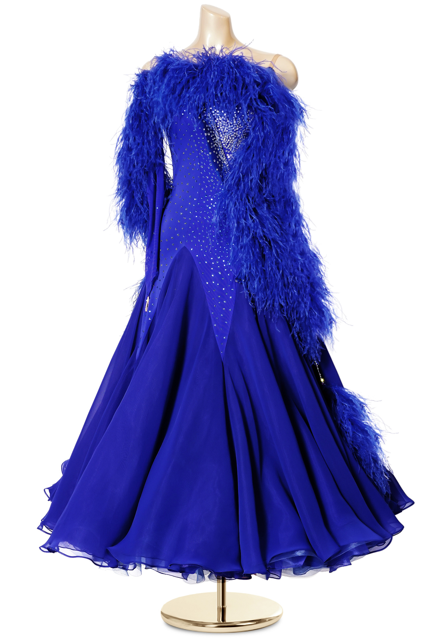 Luxury Crystal Feathered Ballroom Stage Dress PC-WB190391