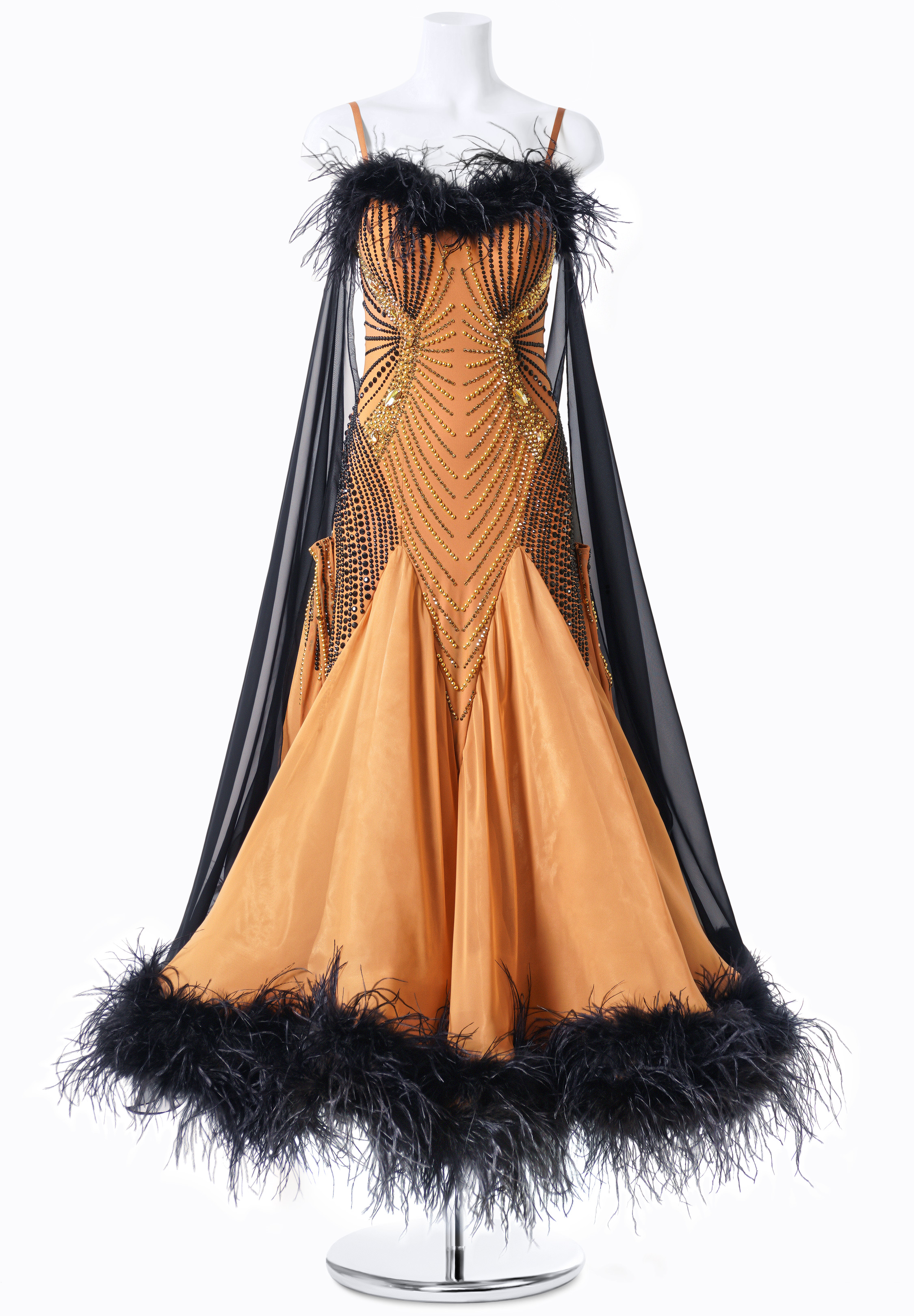 Luxury Ostrich Feather Ballroom Gown MF-B0065
