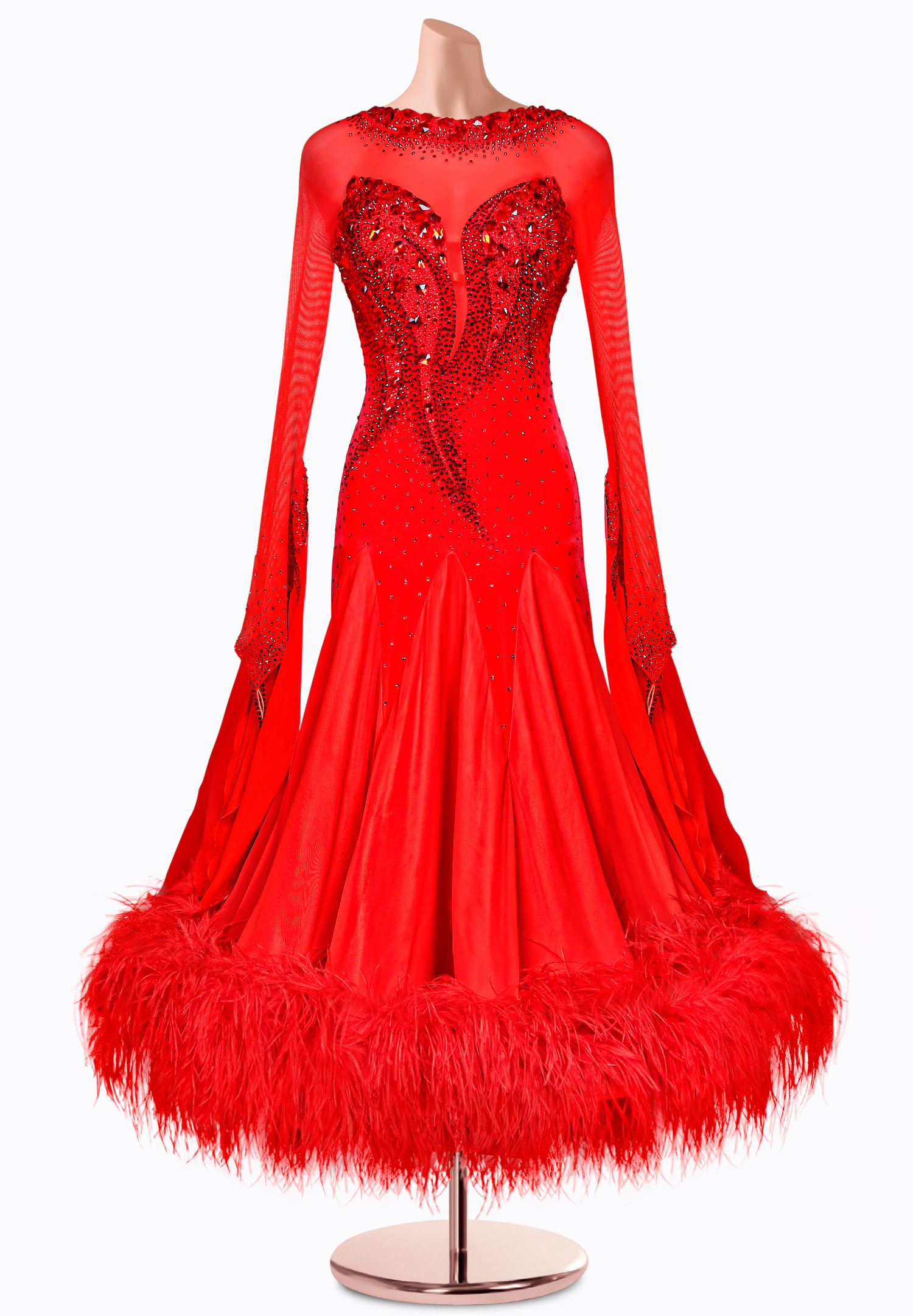 Ruby Flame Ballroom Gown TID-BM1050