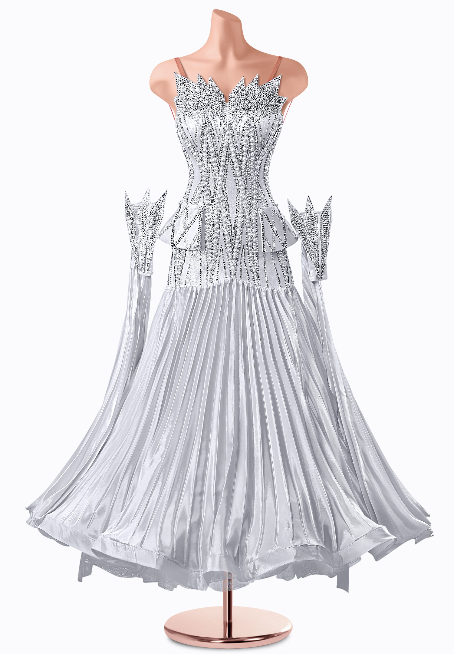 Jagged Pleats Ballroom Gown TID-BM0552