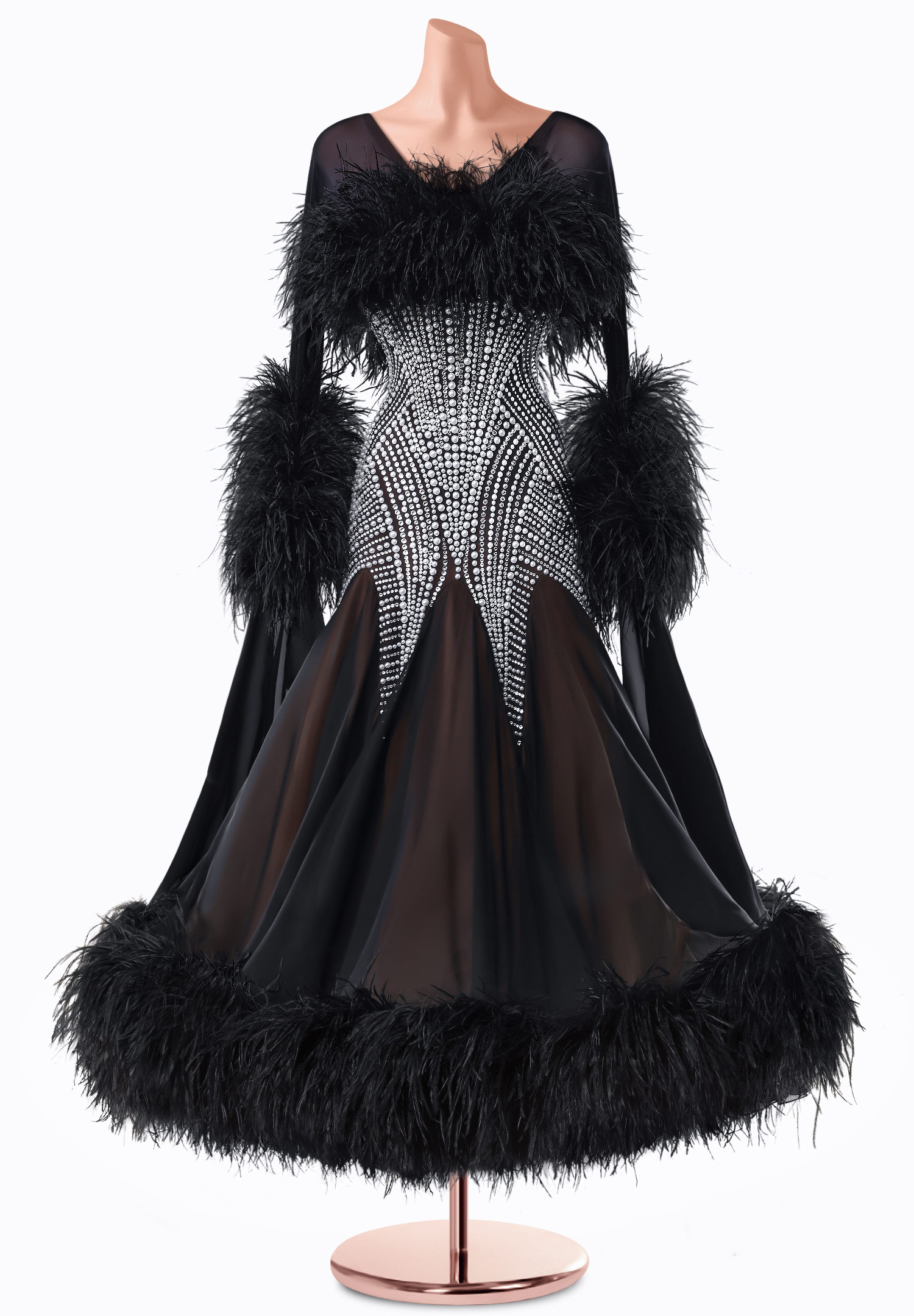 Dark Elegance Ballroom Gown TID-BM0553