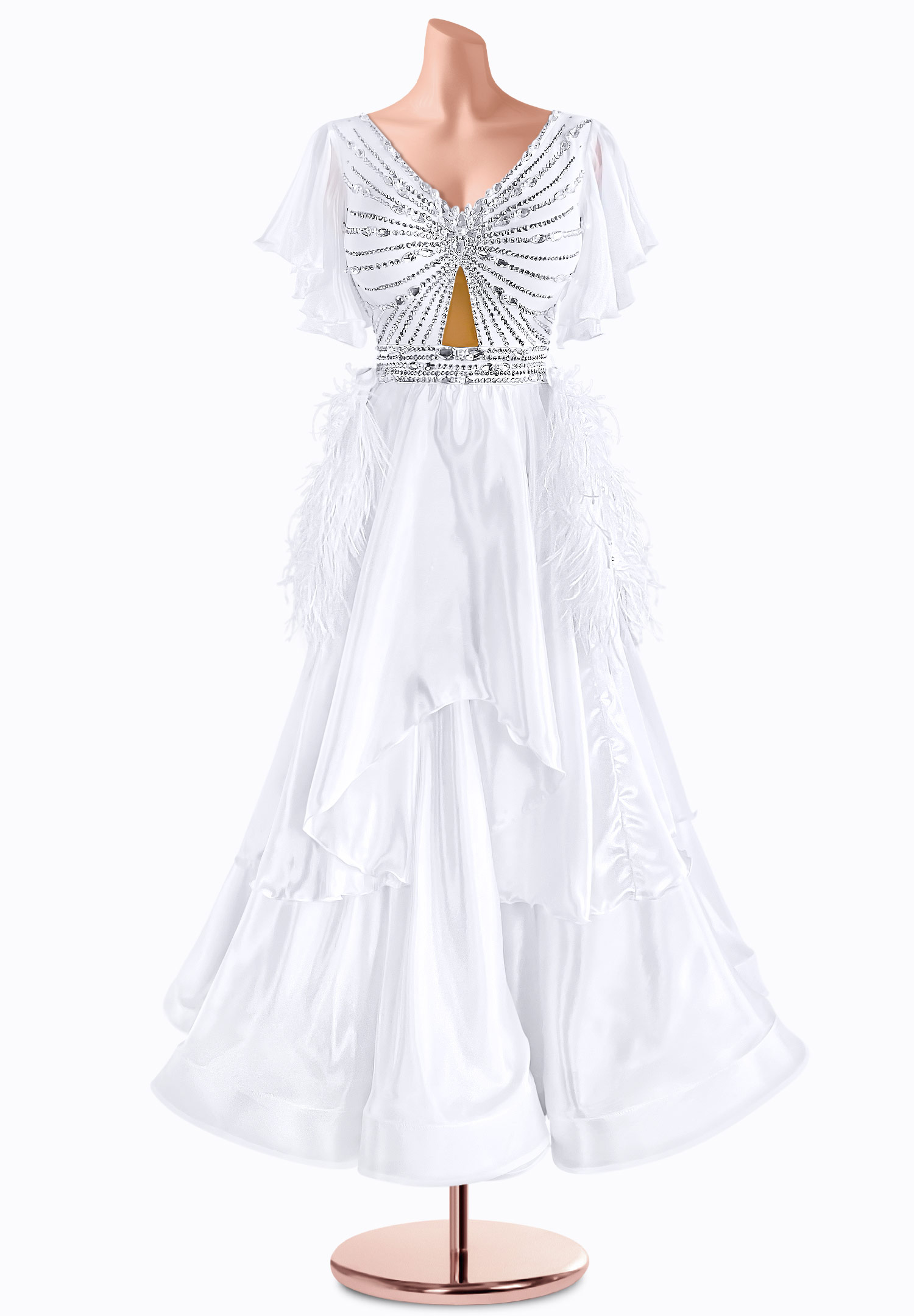 Frill Sleeve Ballroom Gown TID-BM0699