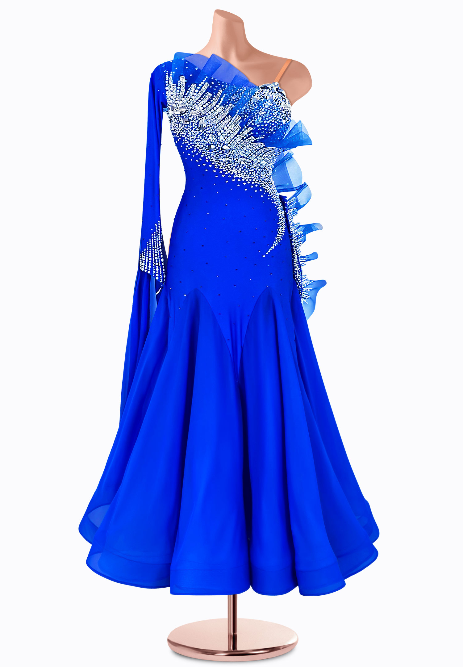 Slanted Frill Ballroom Gown TID-BM0727