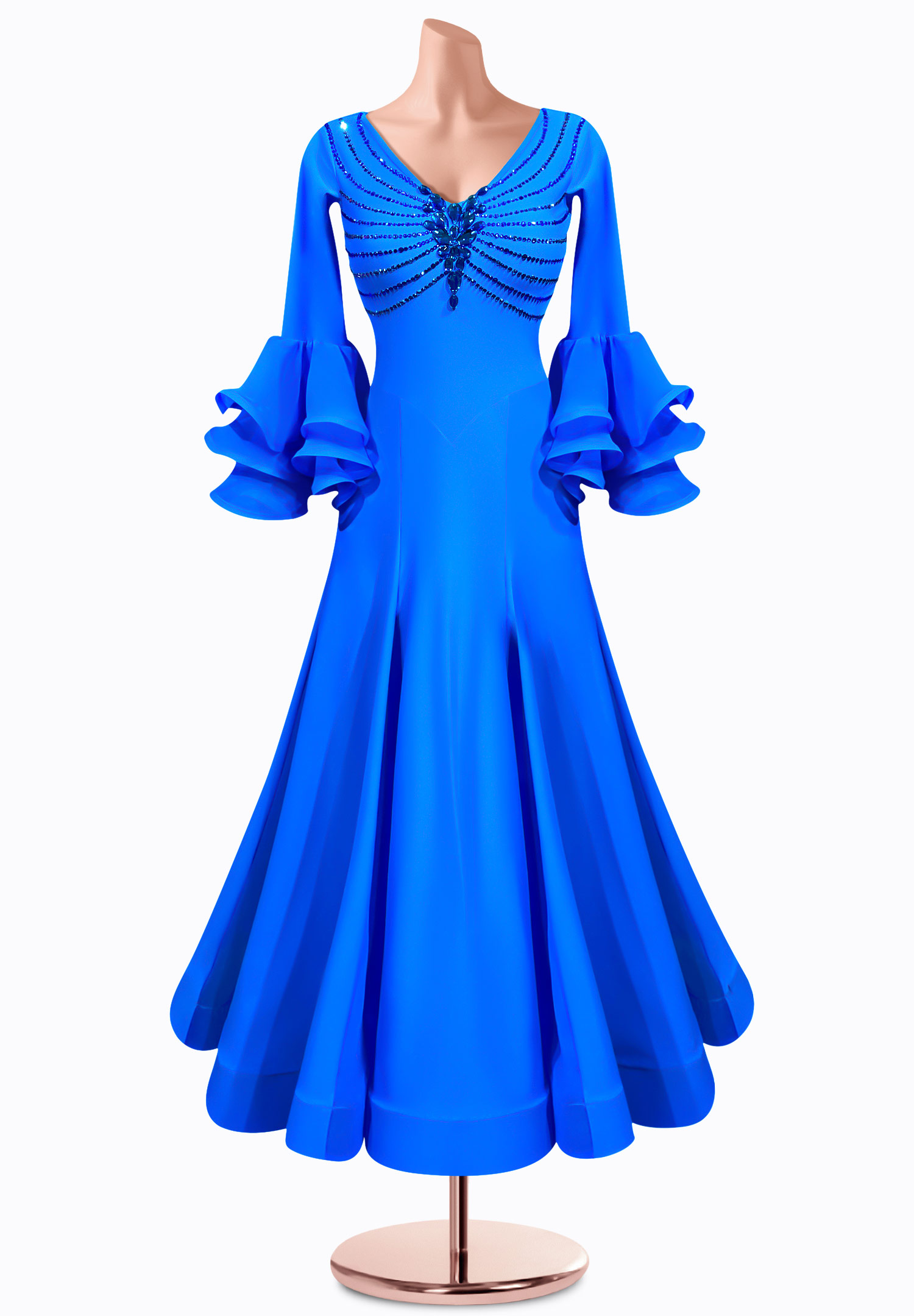 Ruffled Sleeve Smooth Gown TID-SM0824