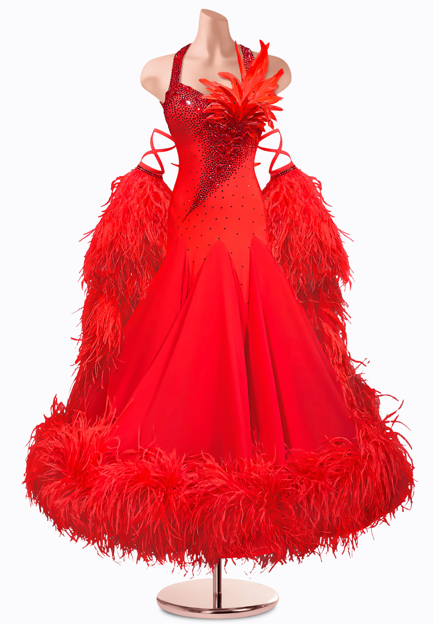 Long Feather Ballroom Gown TID-BM0831