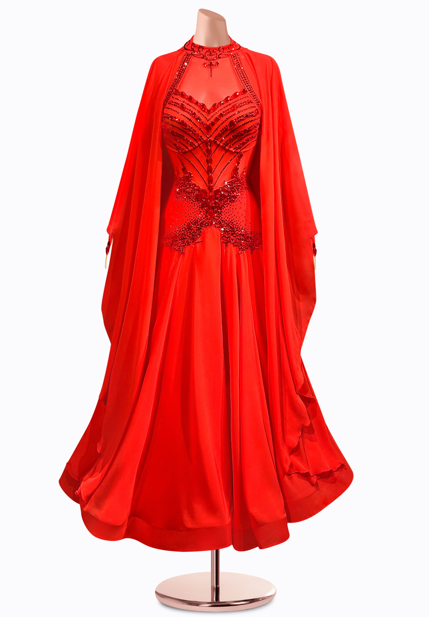 Cape Sleeve Ballroom Gown TID-BM0834