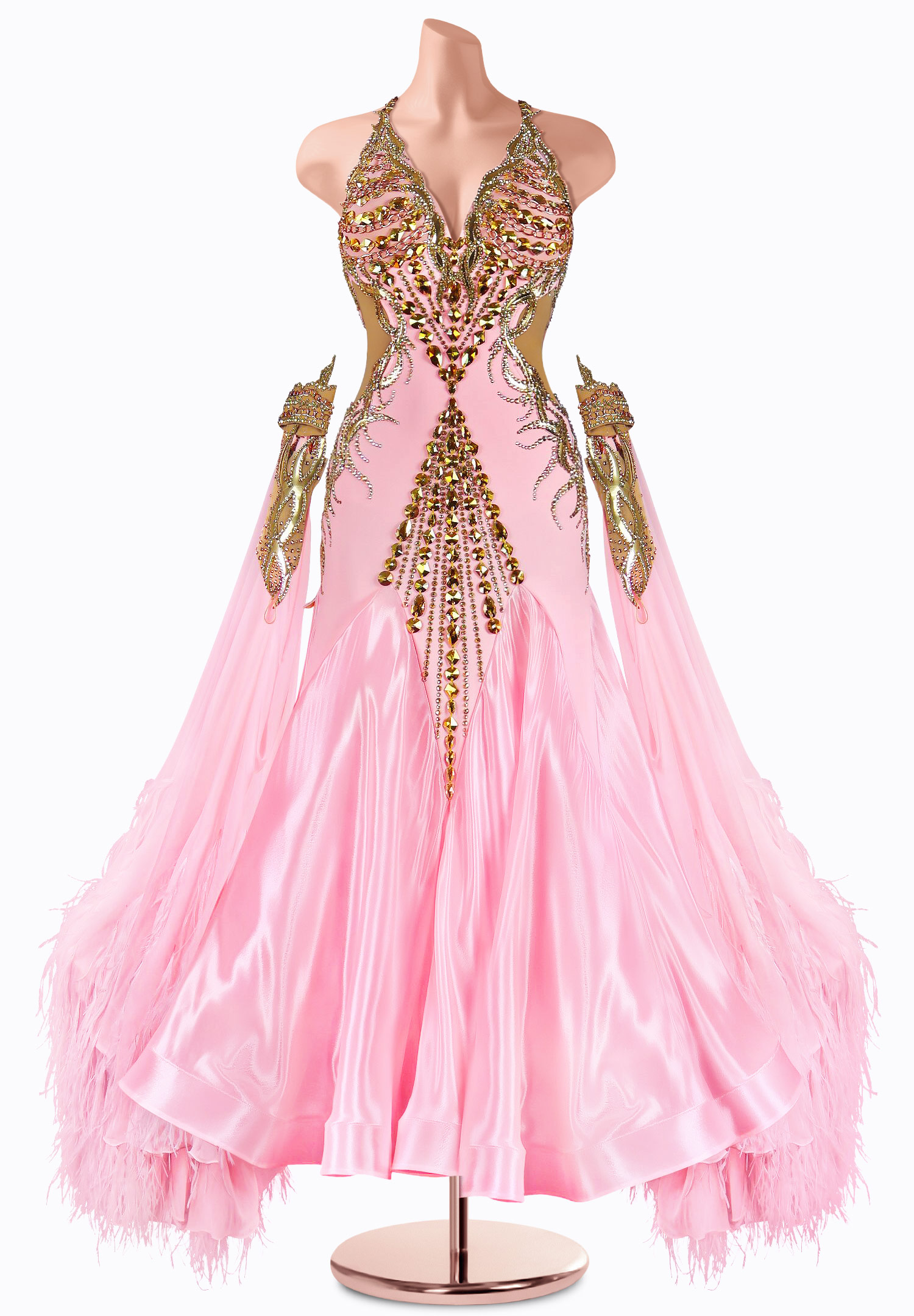 Metallic Chain Ballroom Gown TID-BM0969