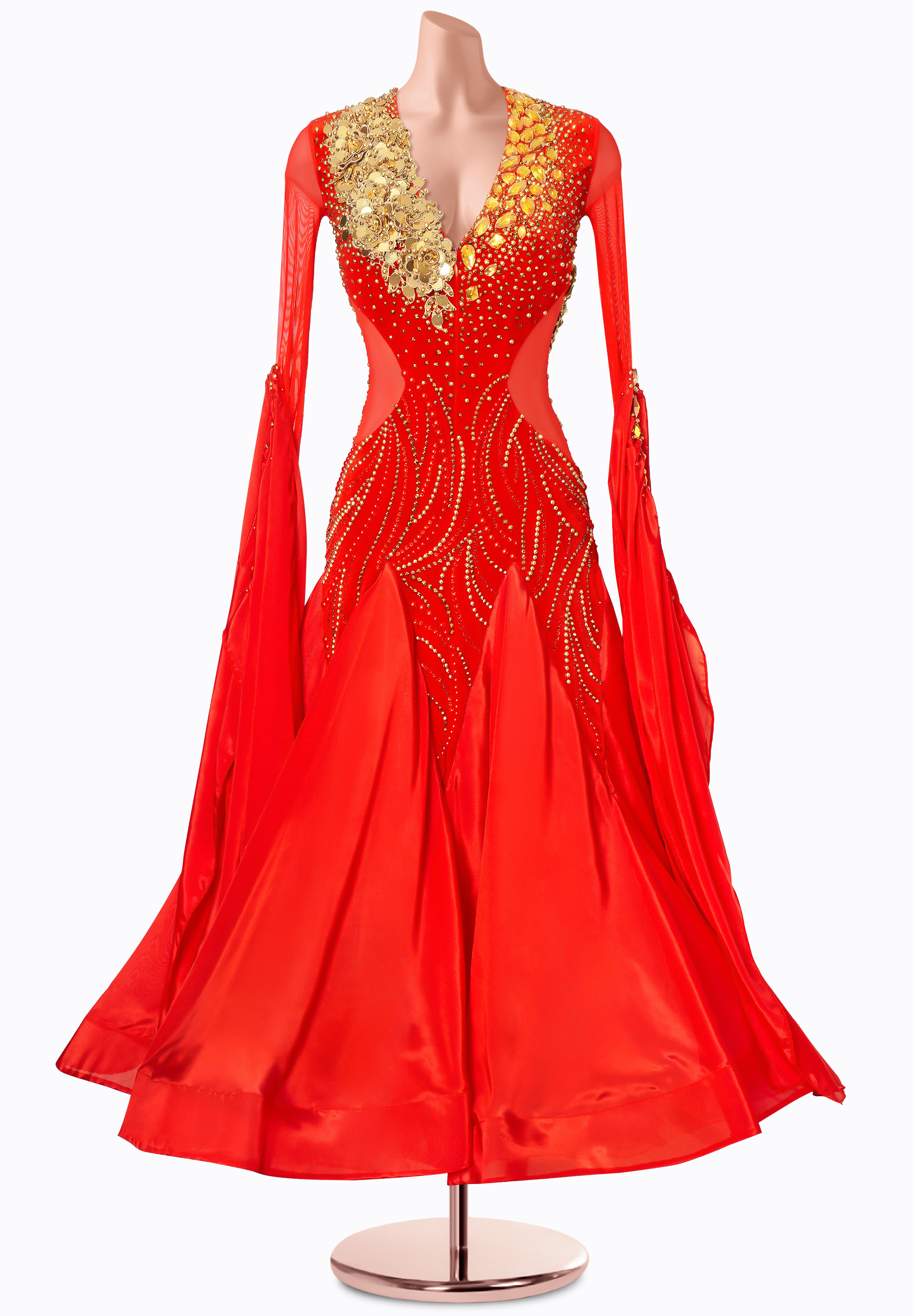 Crimson Aurora Ballroom Gown MF-B0440