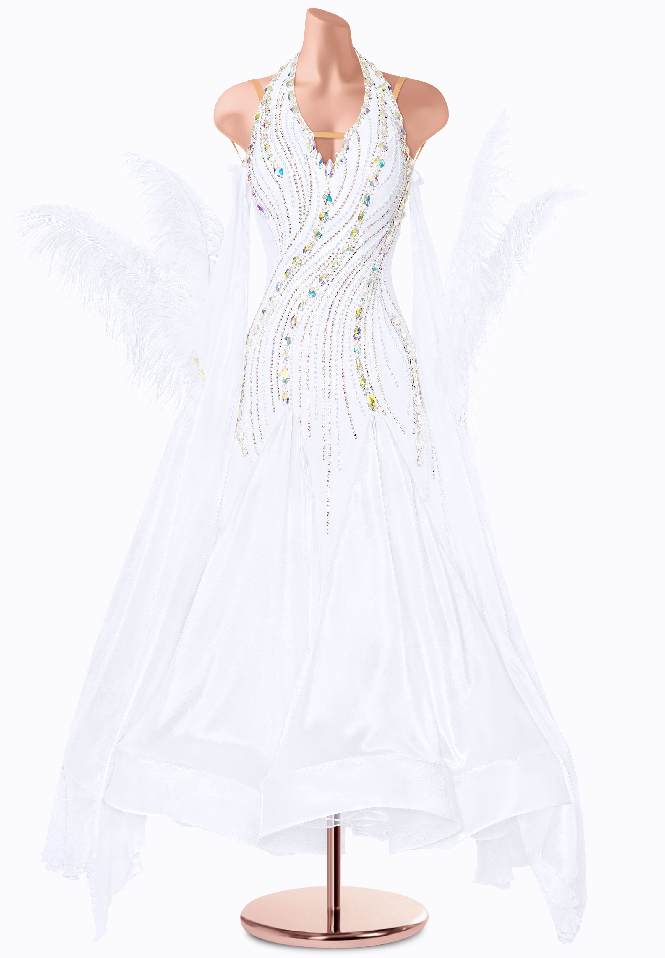 Ivory Swan Ballroom Gown MF-B0477