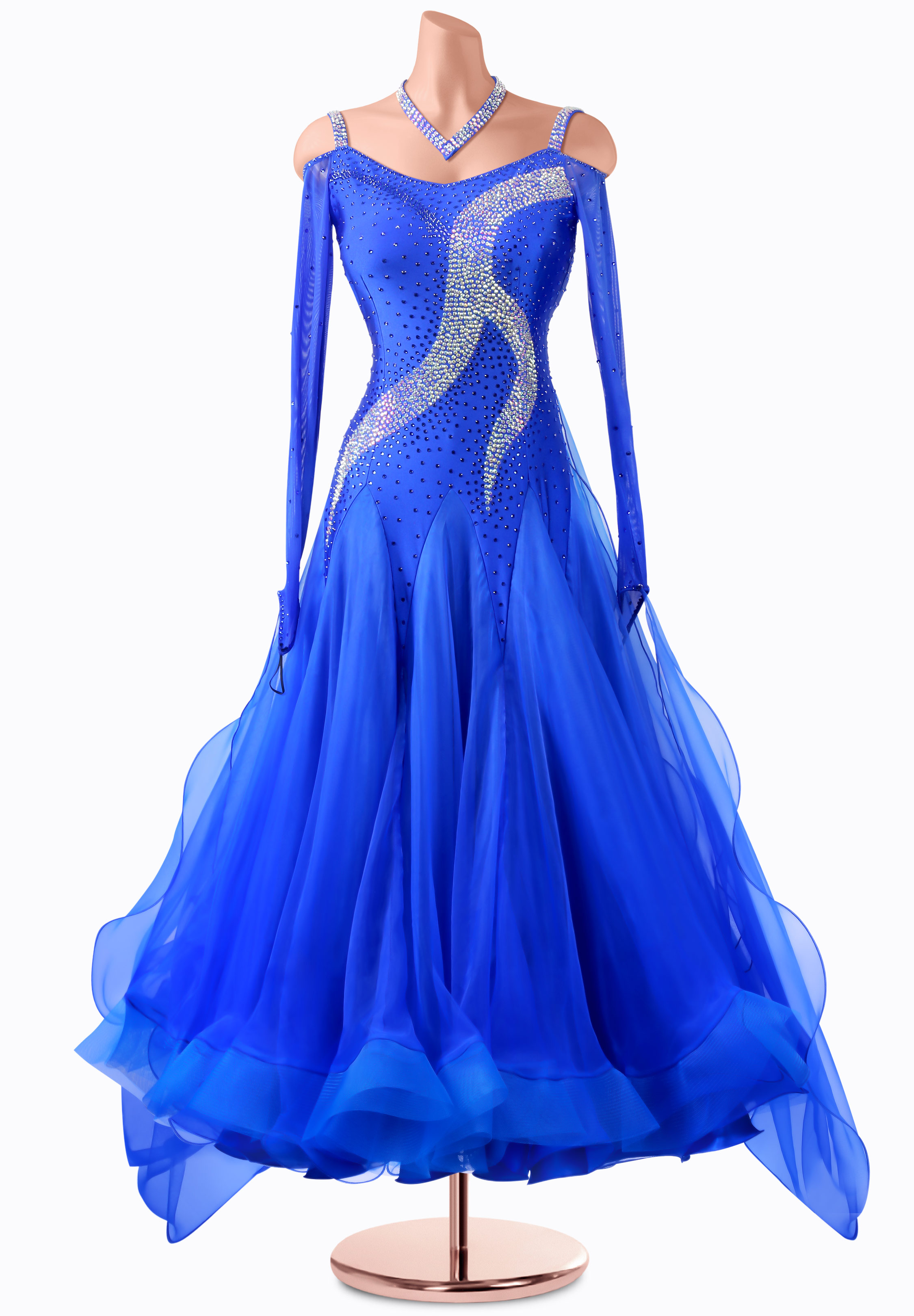 Azure Swirl Ballroom Gown MQ-B312