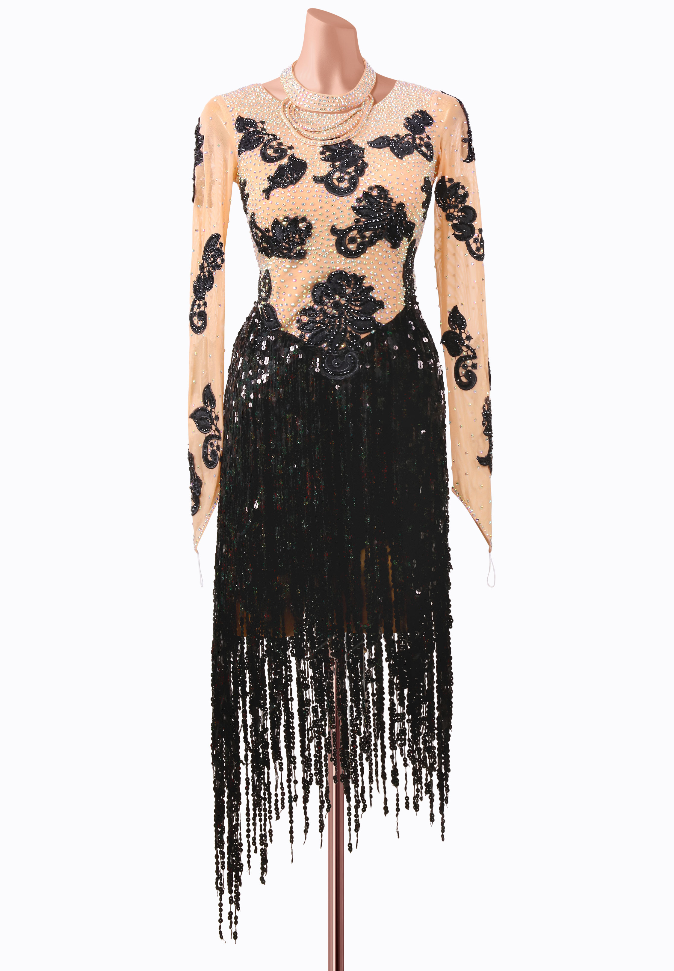 Whimsical Noir Latin Dress MQ-L327