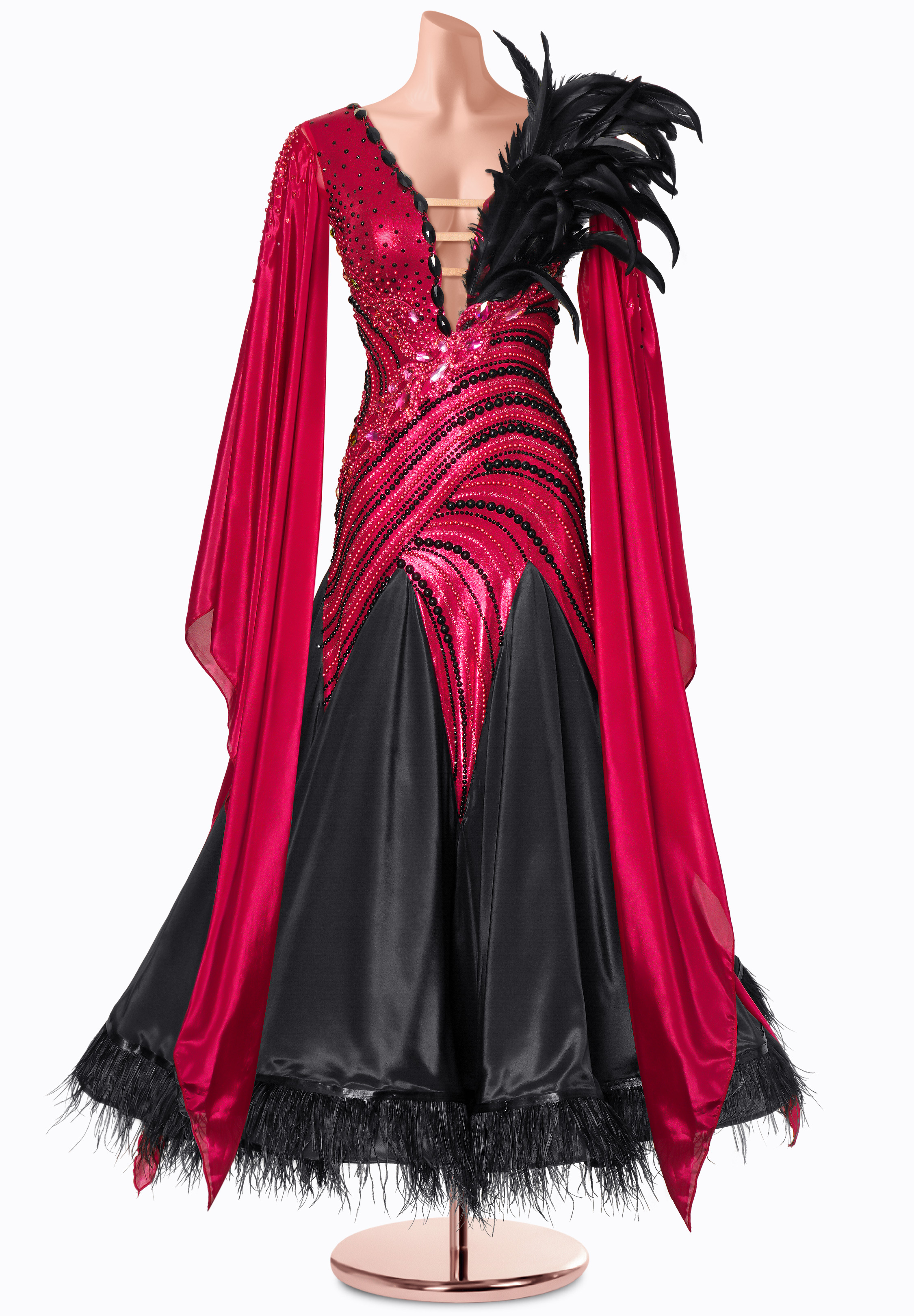 Merlot Reign Ballroom Gown MF-B0454