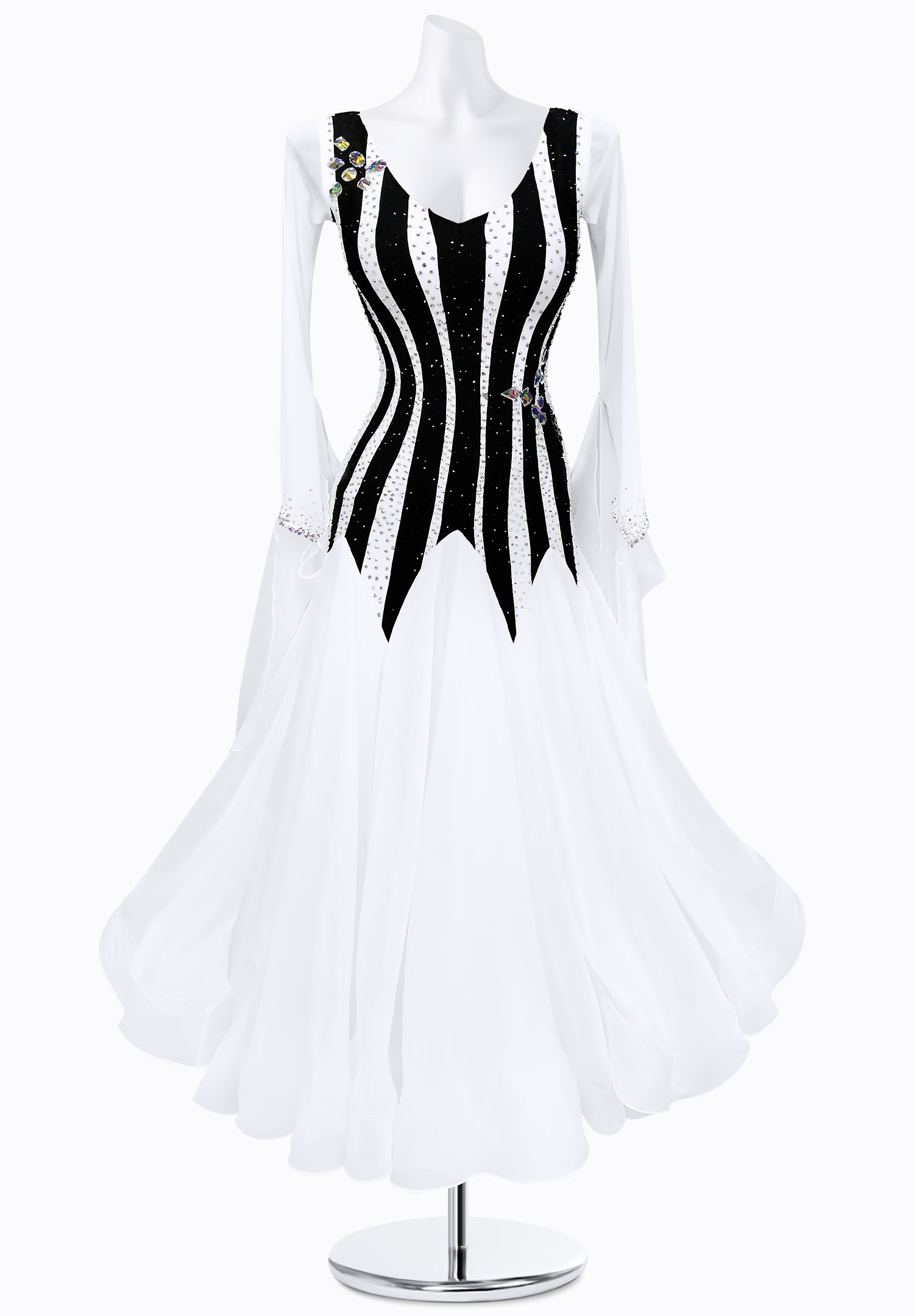 Mesmerizing Striped Ballroom Dress AM-B3113