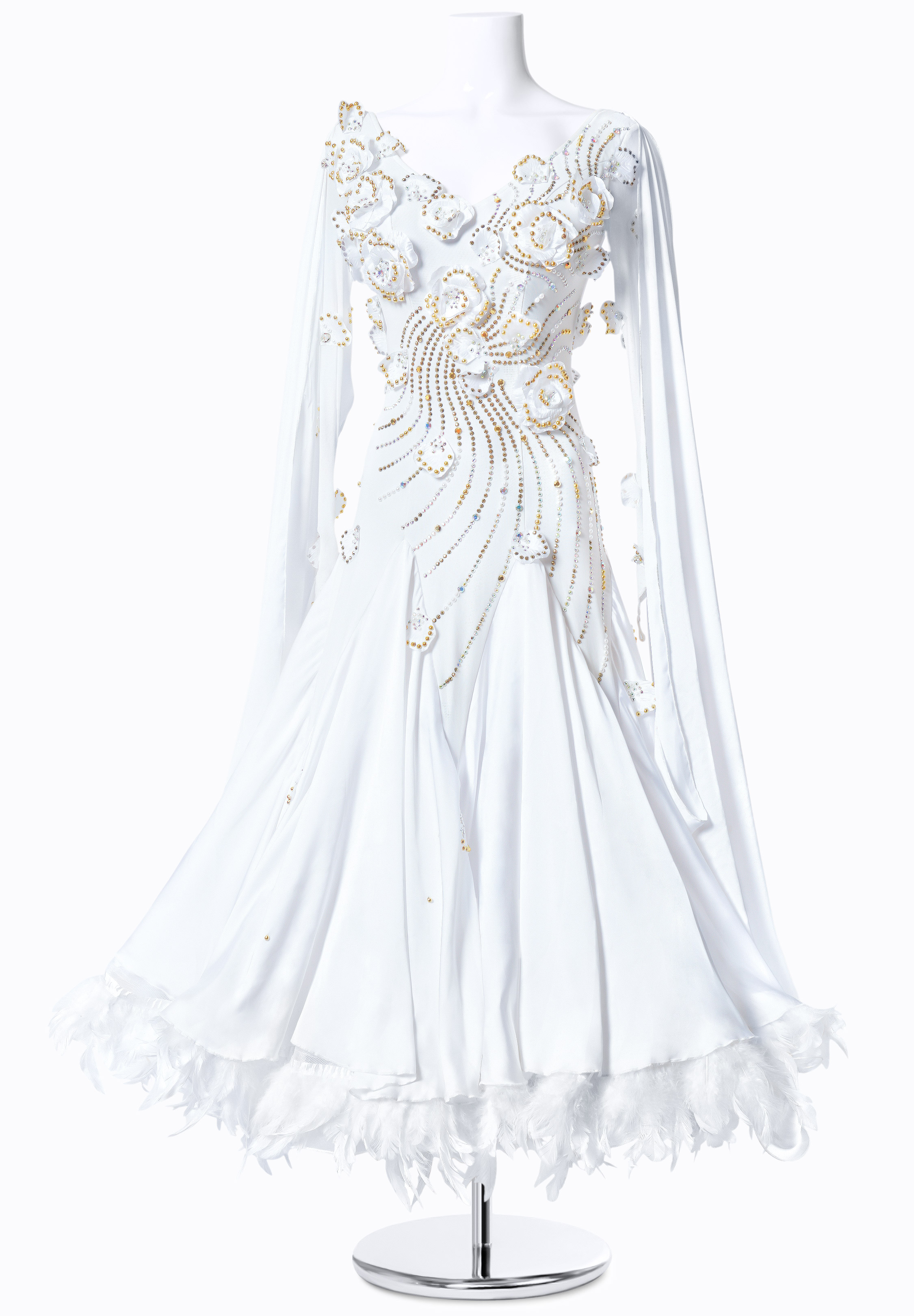 Metallic Rose Ballroom Performance Dress MF-B0016