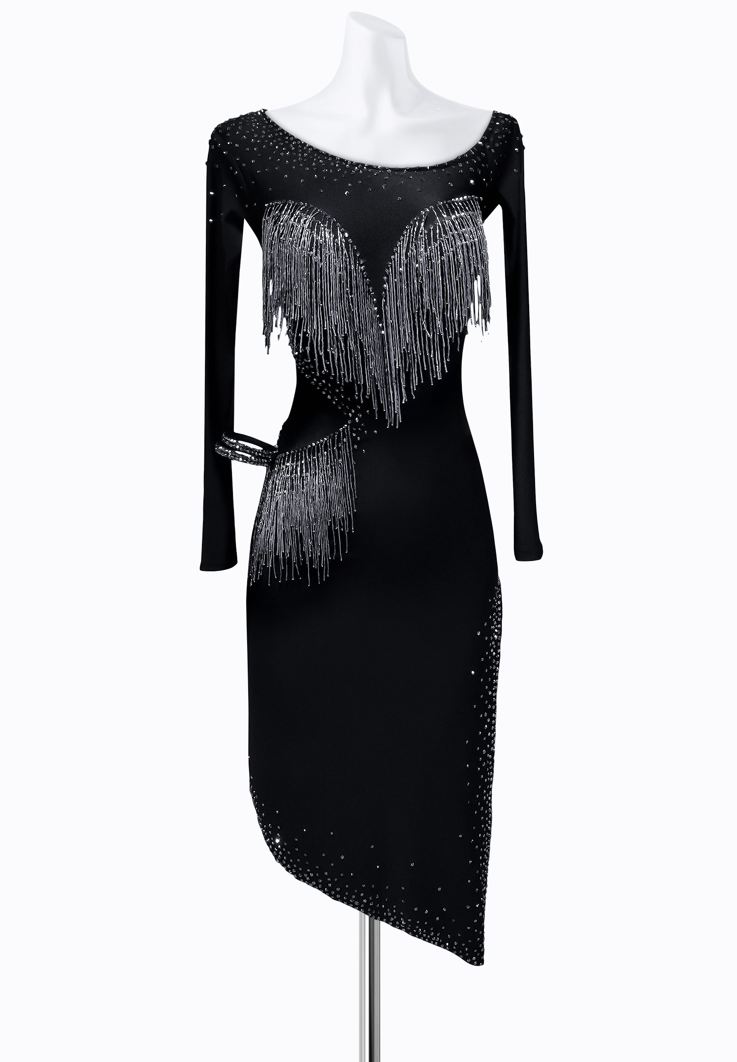 Midnight Fringe Latin Dress AM-L3013