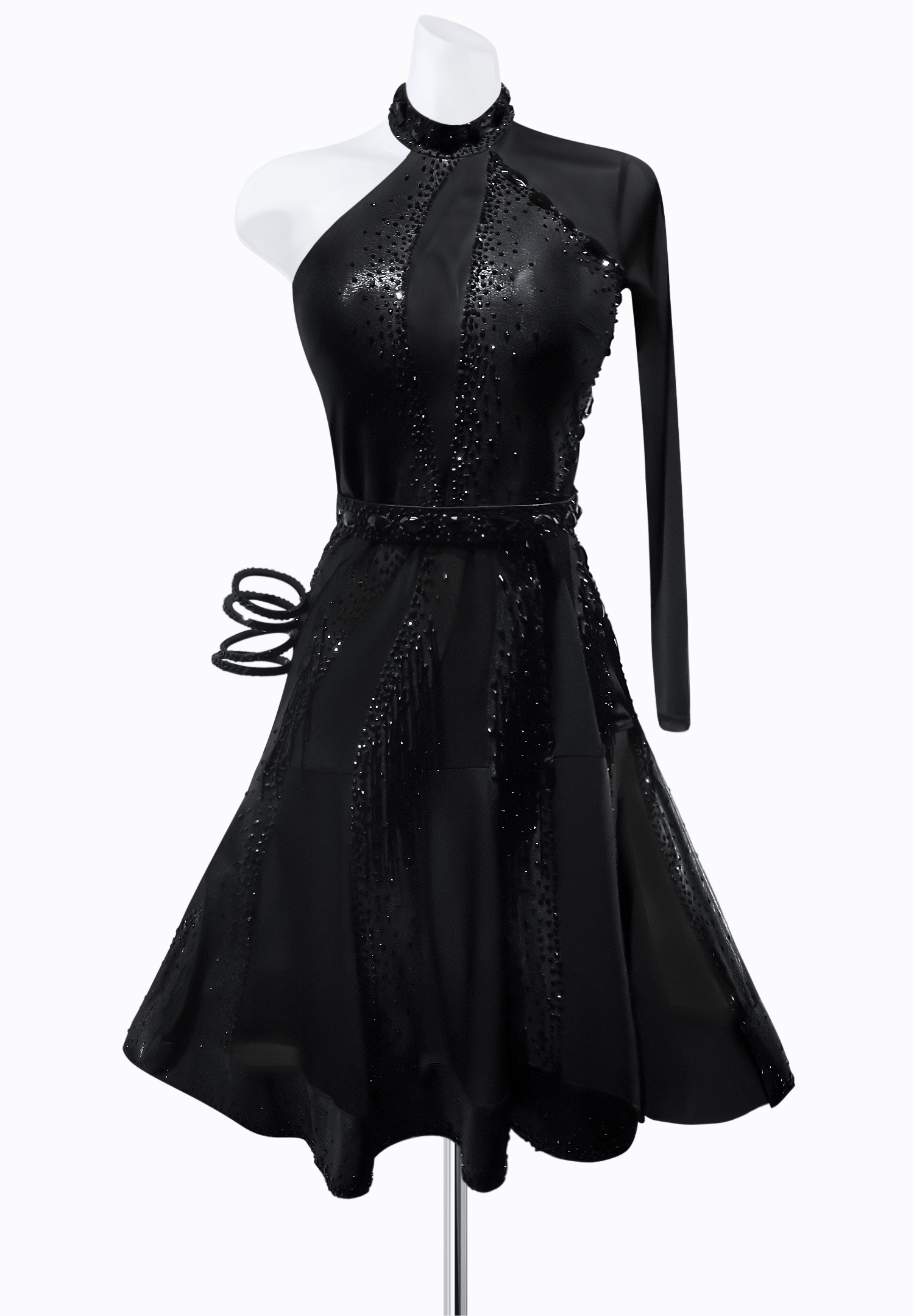 Midnight Mesh Latin Dress AM-L3636