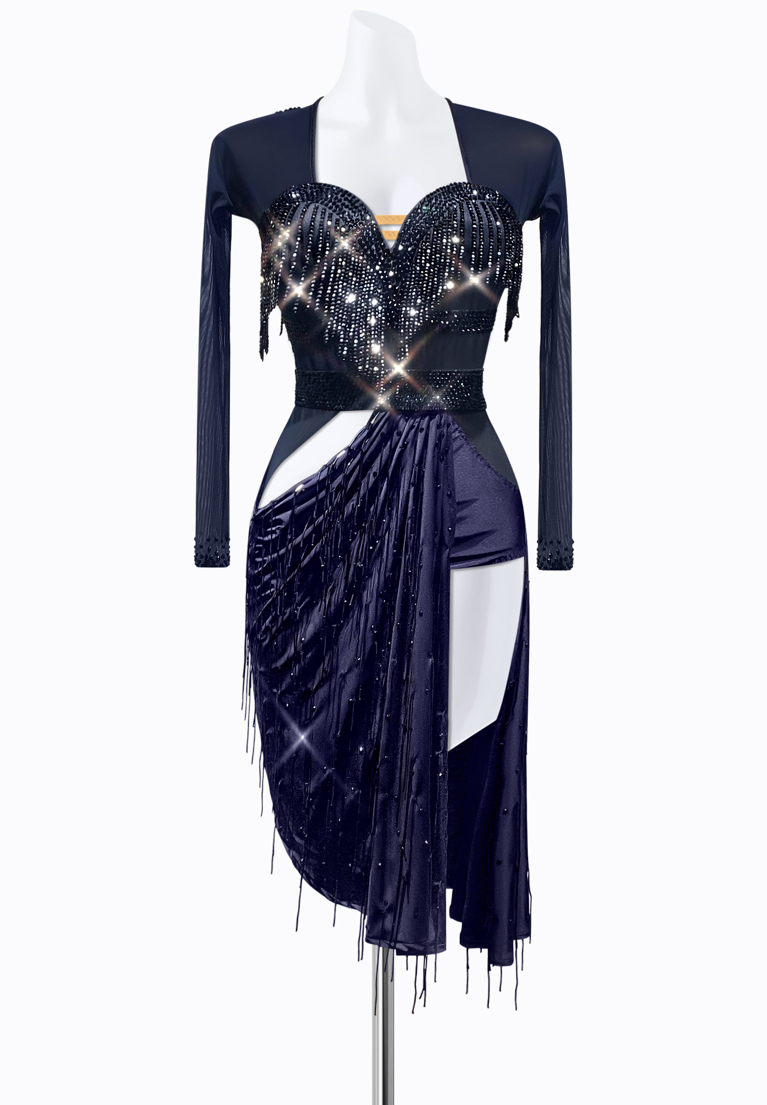 Midnight Satin Latin Dress PR-L215065