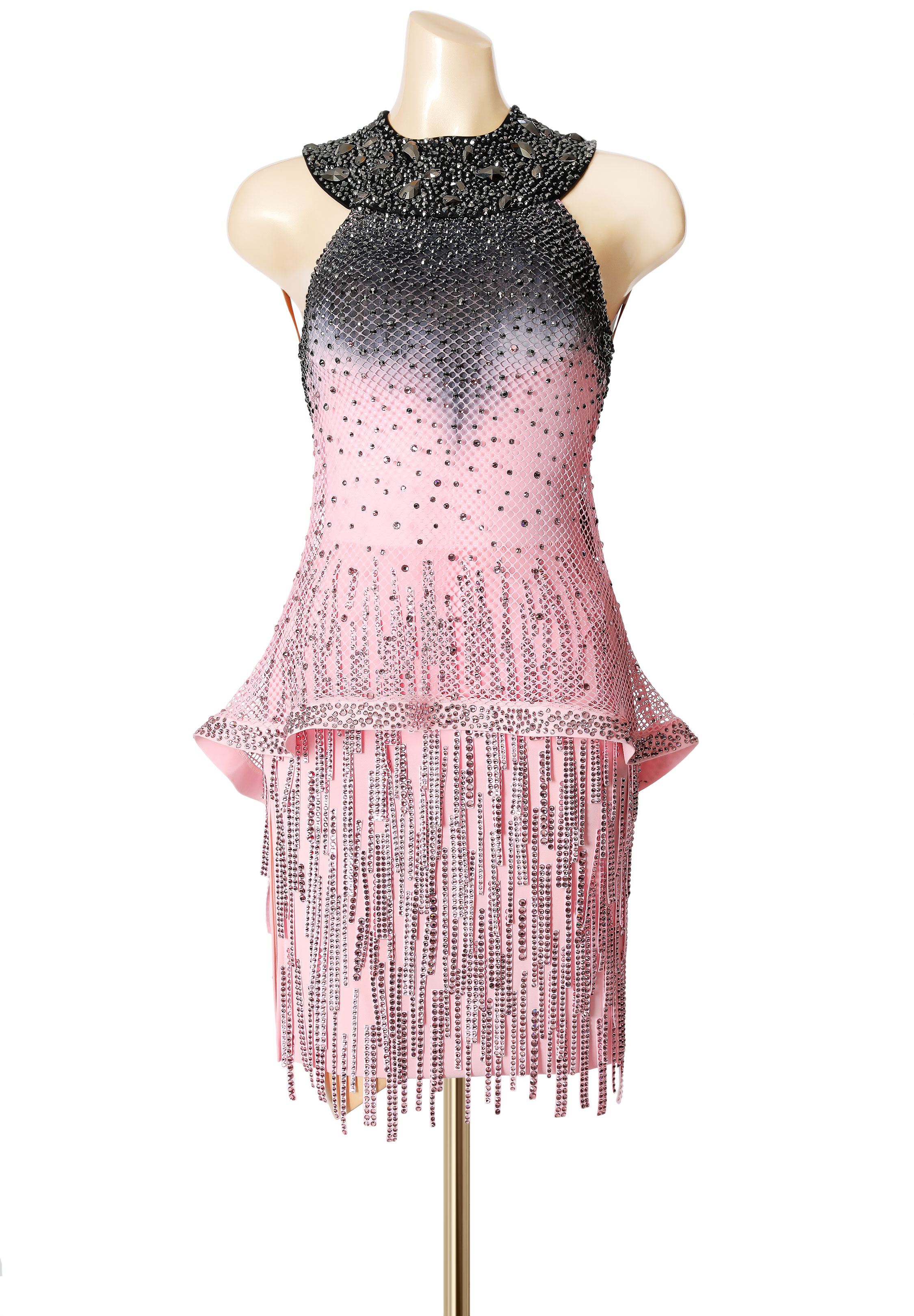 Ombre Crystal Peplum Latin Costume PC-WL19025