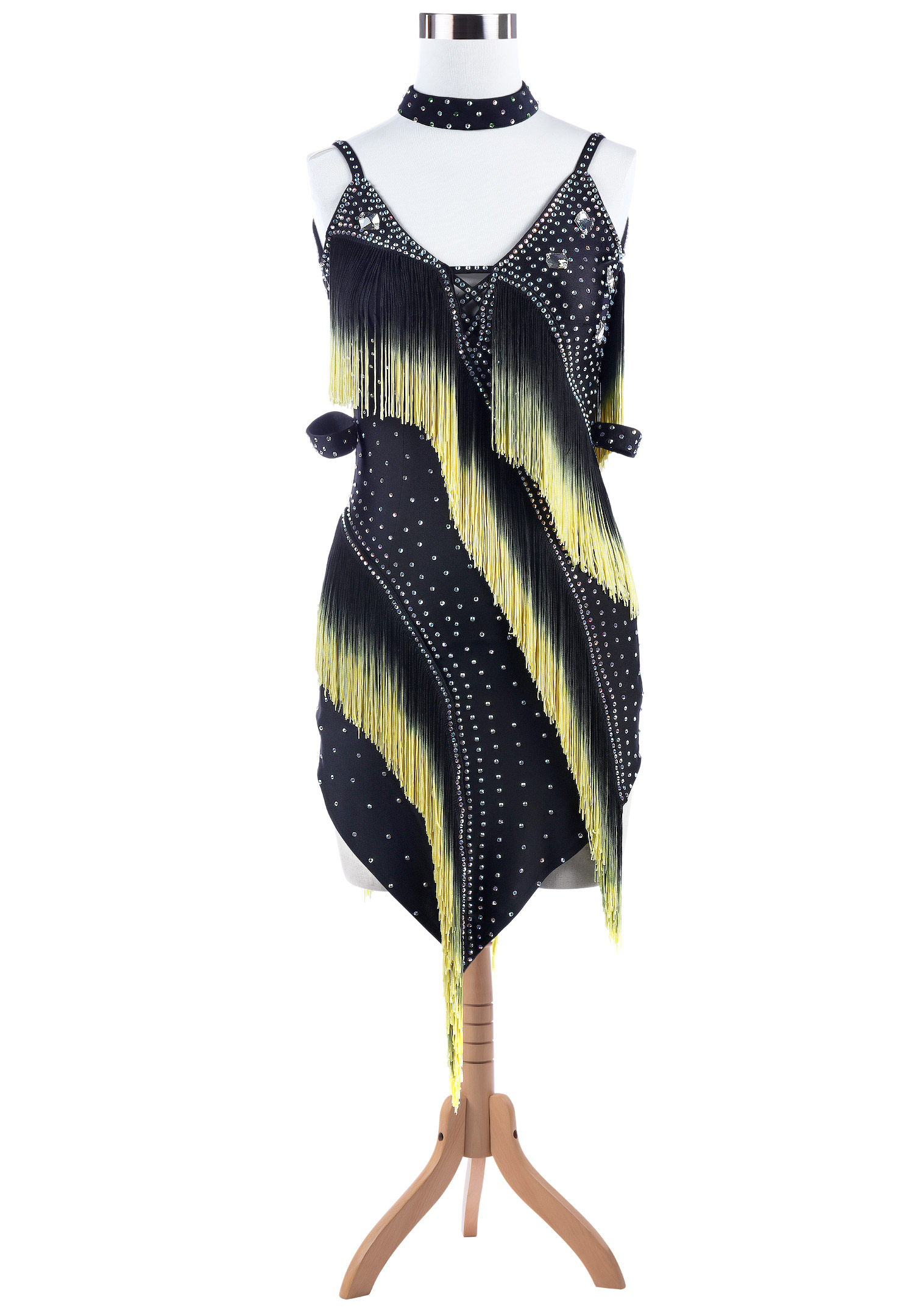 Ombre Fringe Pointed Hem Latin Rhythm Competition Dress VN-L5253