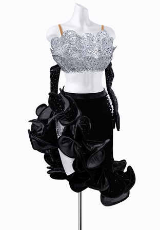 Scalloped Crystal Latin Dress PR-L250022