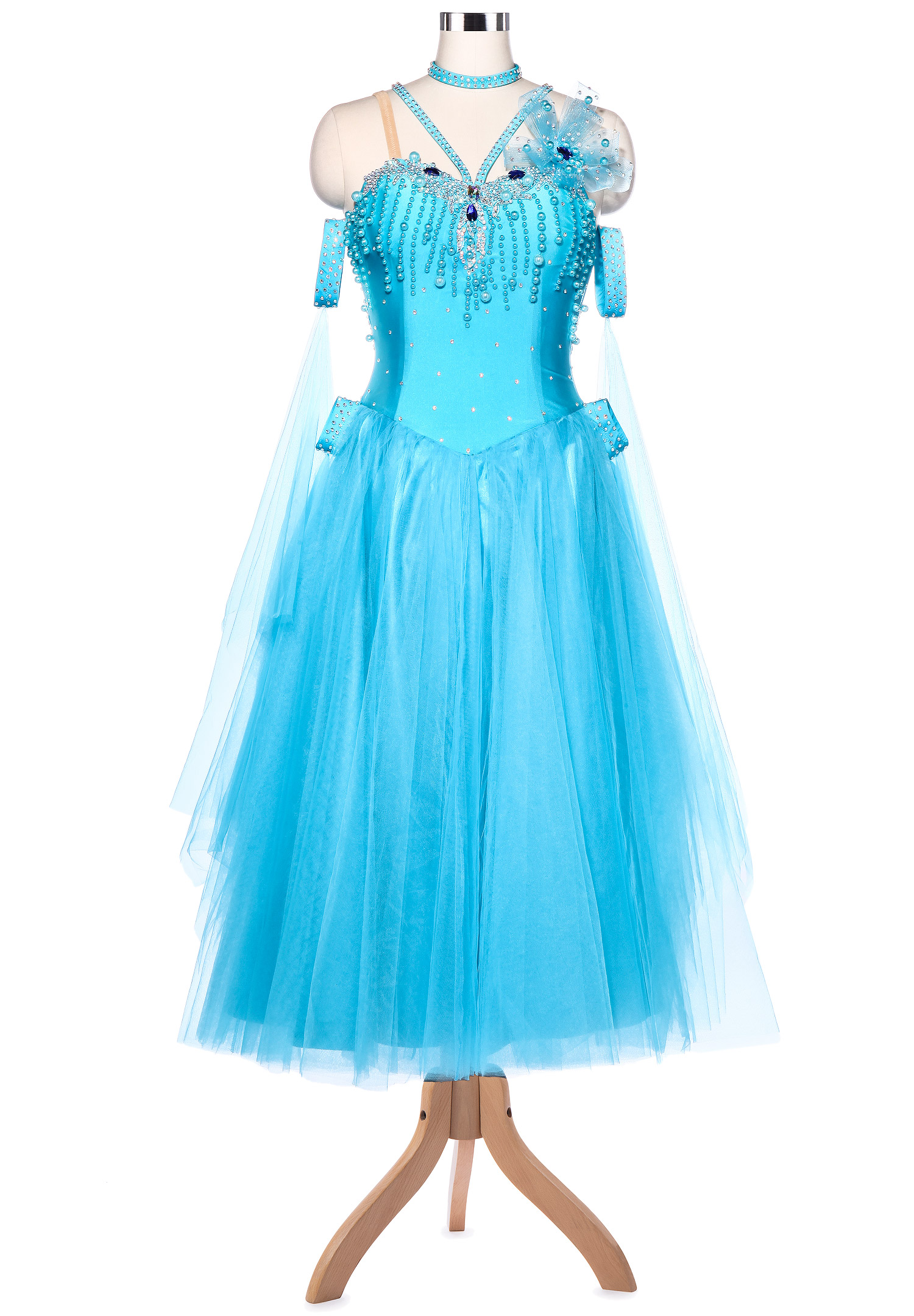 Pearl Applique Edge Ballroom Competition Dress VN-A5205